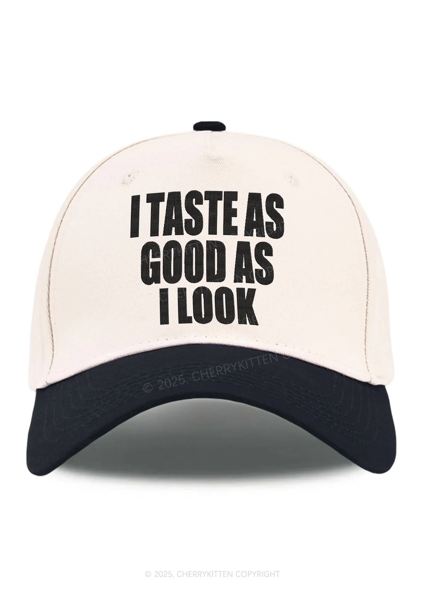 Embroidered Taste Good Y2K Color Block Baseball Cap Cherrykitten - Image 5