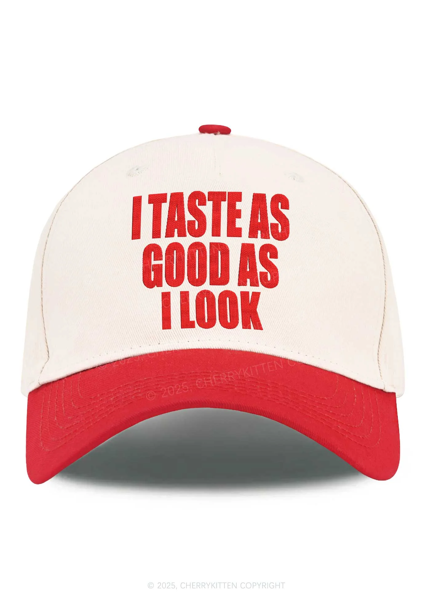 Embroidered Taste Good Y2K Color Block Baseball Cap Cherrykitten - Image 6