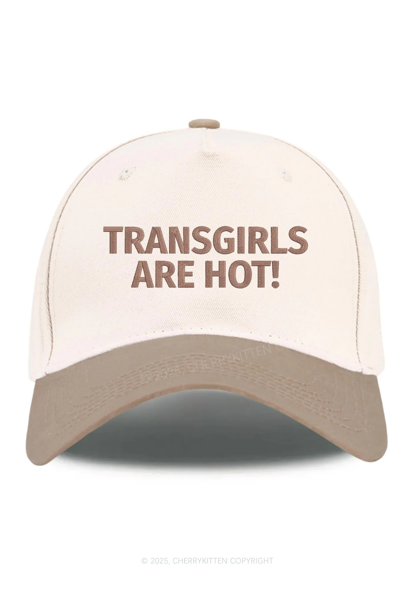 Embroidered Transgirls Are Hot Pride Y2K Color Block Baseball Cap Cherrykitten - Image 12