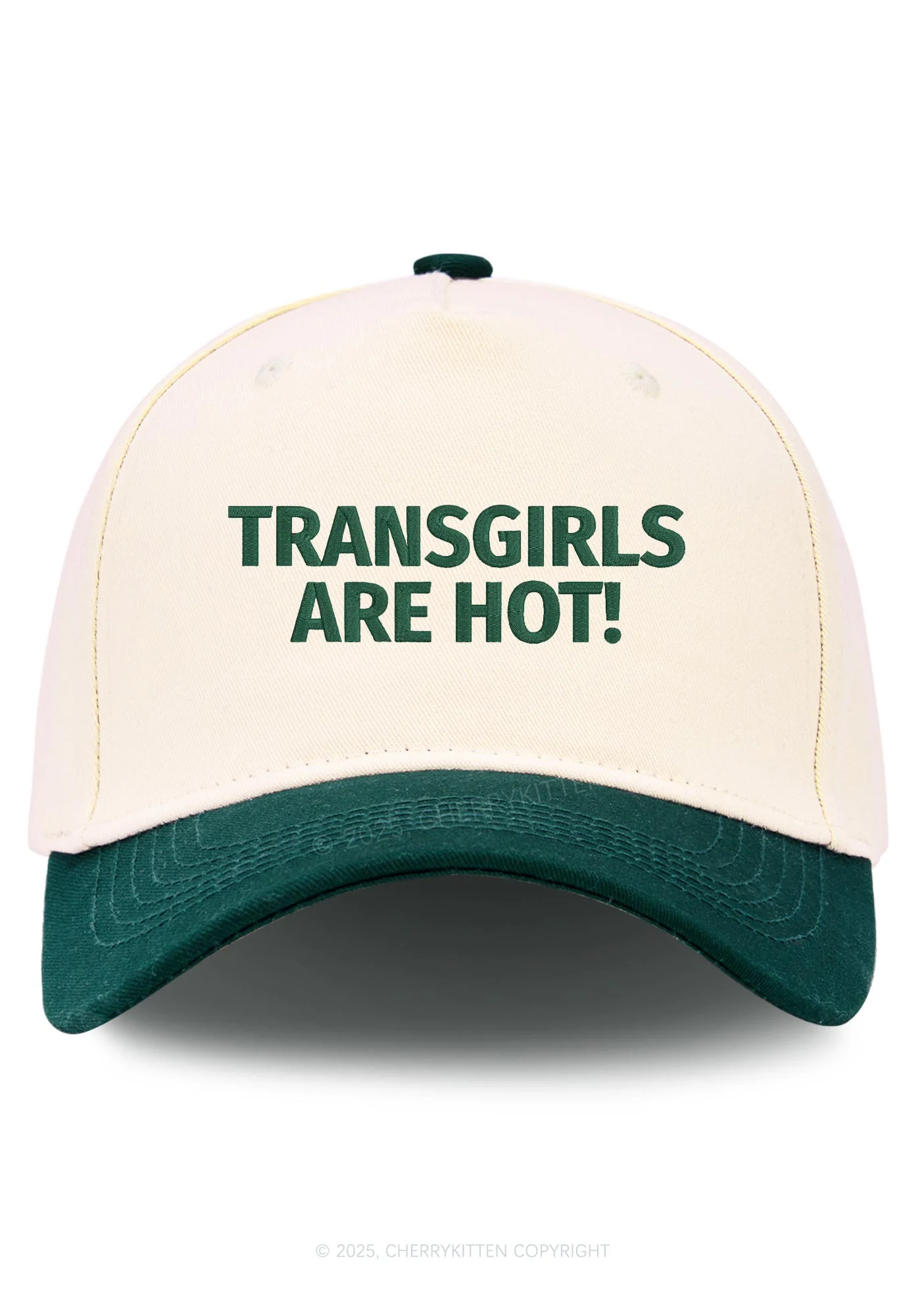 Embroidered Transgirls Are Hot Pride Y2K Color Block Baseball Cap Cherrykitten - Image 8