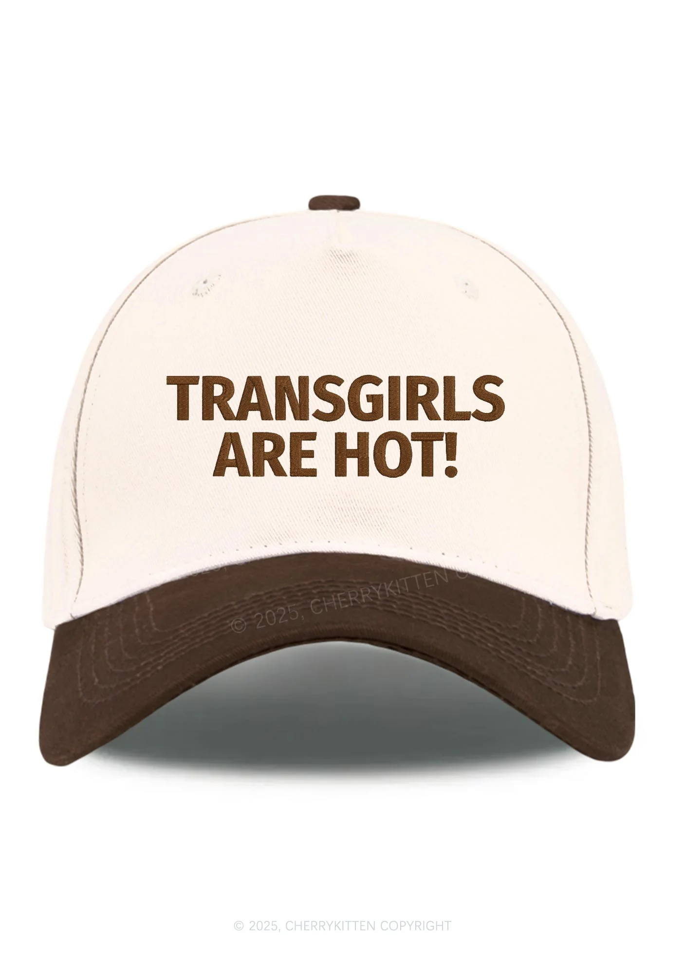 Embroidered Transgirls Are Hot Pride Y2K Color Block Baseball Cap Cherrykitten - Image 9