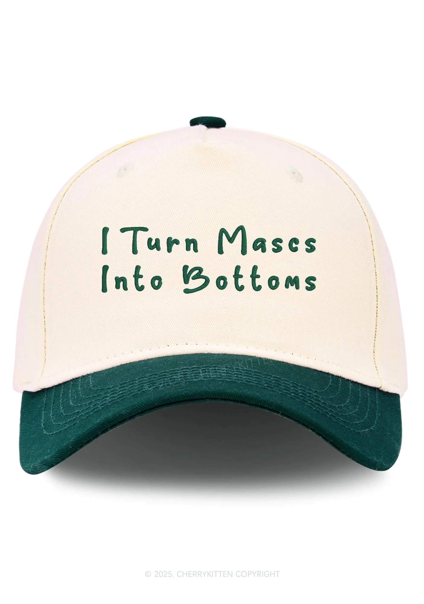 Embroidered Turn Mascs Into Bottoms Pride Y2K Color Block Baseball Cap Cherrykitten - Image 11