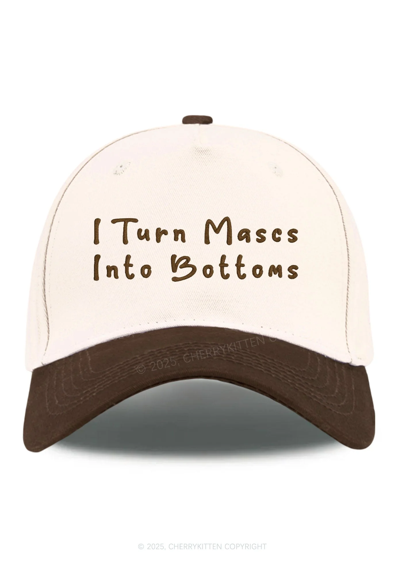 Embroidered Turn Mascs Into Bottoms Pride Y2K Color Block Baseball Cap Cherrykitten - Image 13