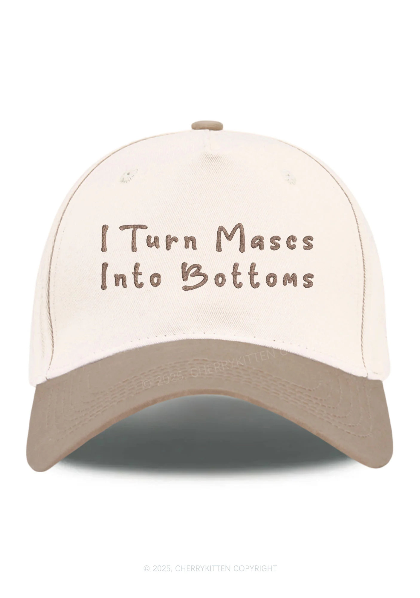 Embroidered Turn Mascs Into Bottoms Pride Y2K Color Block Baseball Cap Cherrykitten - Image 5