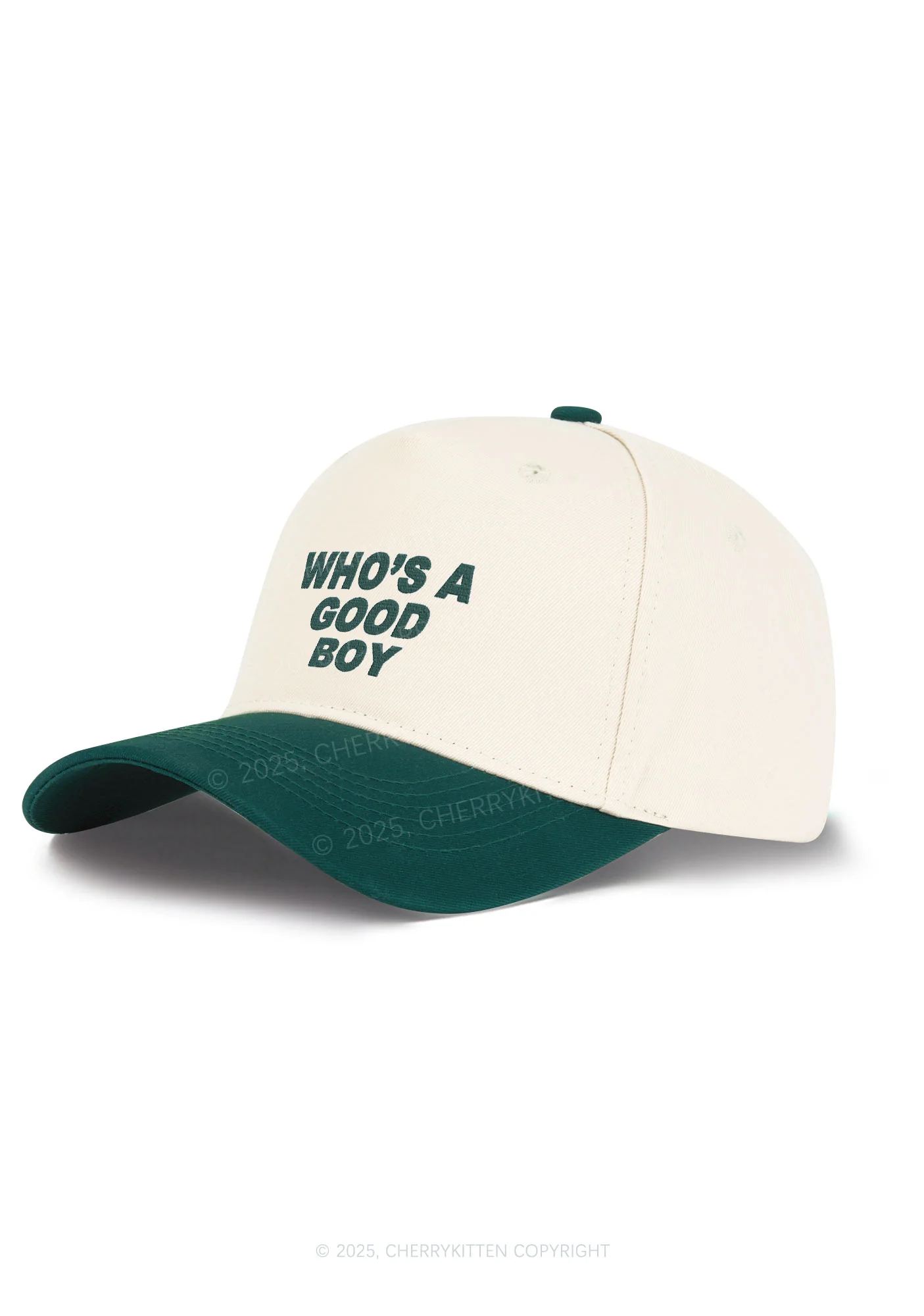 Embroidered Whos A Good Boy Y2K Color Block Baseball Cap Cherrykitten - Image 2