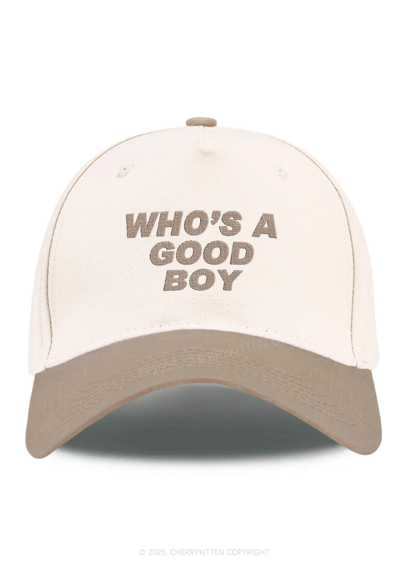 Embroidered Whos A Good Boy Y2K Color Block Baseball Cap Cherrykitten - Image 6