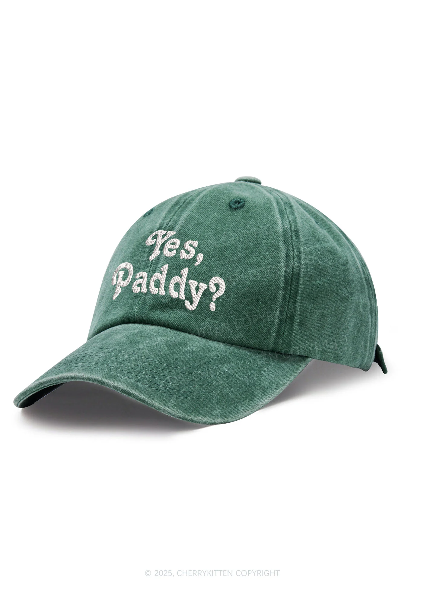 Embroidered Yes Paddy St Patricks Y2K Washed Baseball Cap Cherrykitten - Image 2