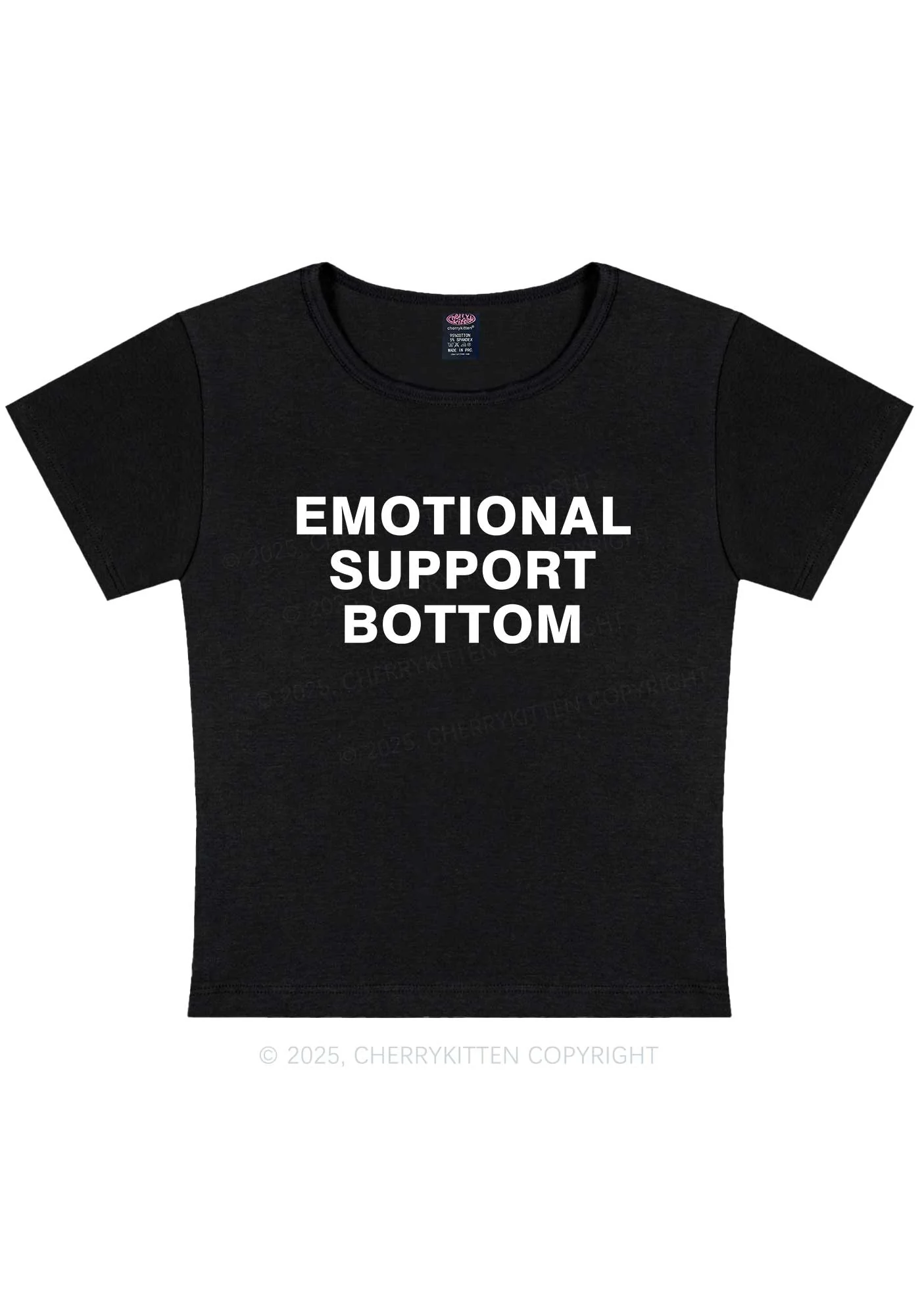 Emotional Support Bottom Pride Y2K Baby Tee Cherrykitten - Image 4