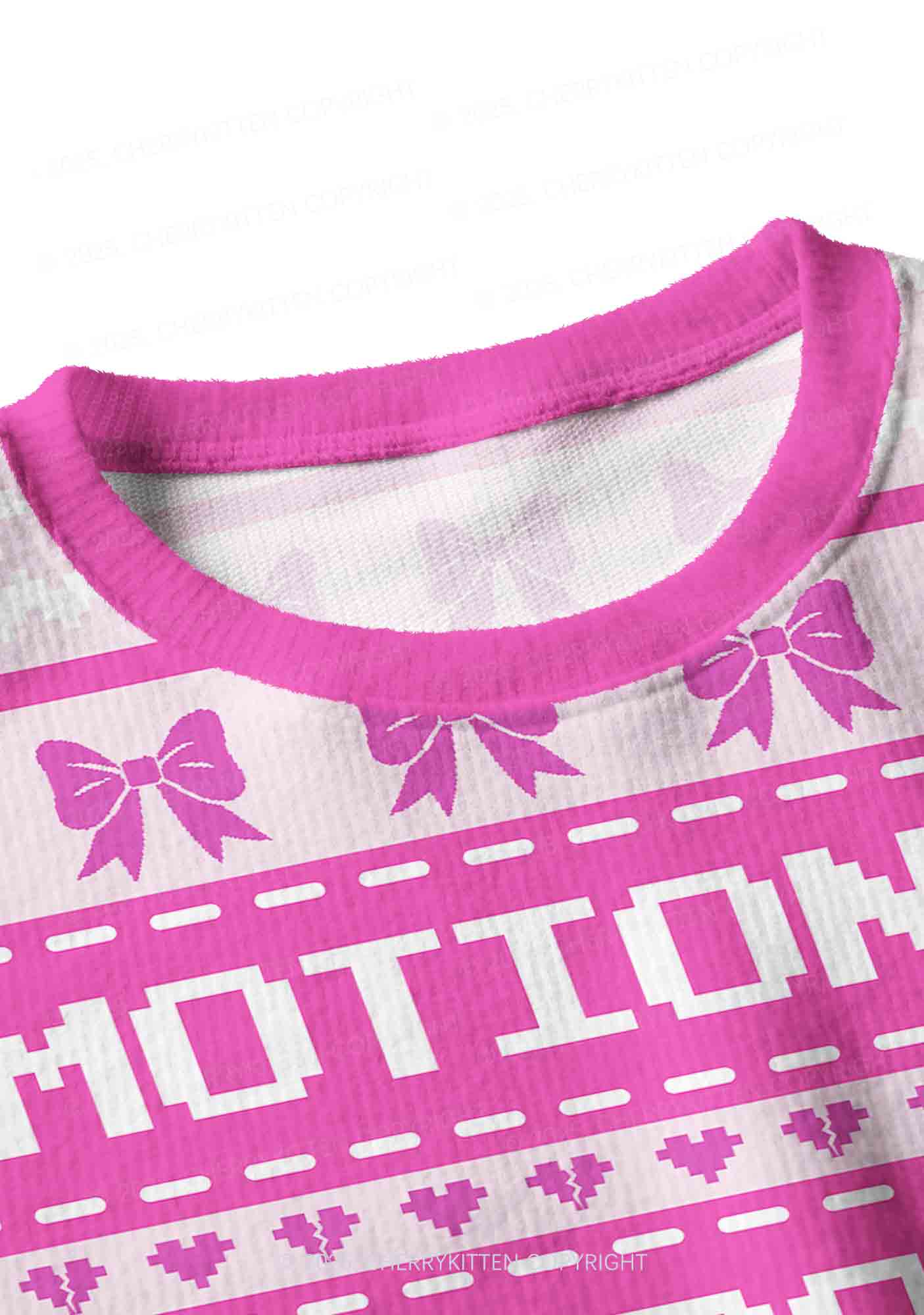 Emotional Support Bottom Pride Y2K Christmas Crop Knit Sweatshirt Cherrykitten - Image 4