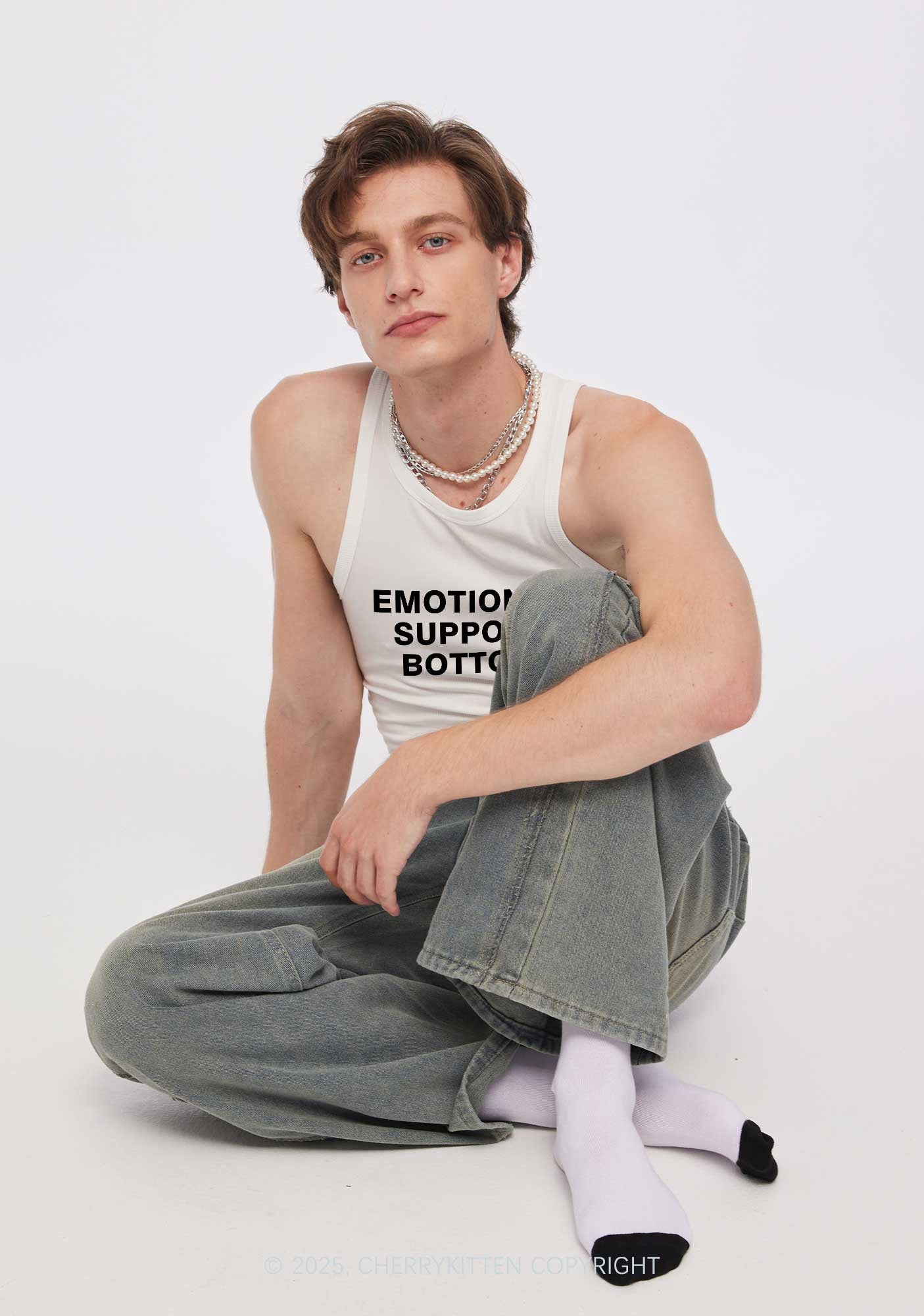 Emotional Support Bottom Pride Y2K Crop Tank Top Cherrykitten - Image 2