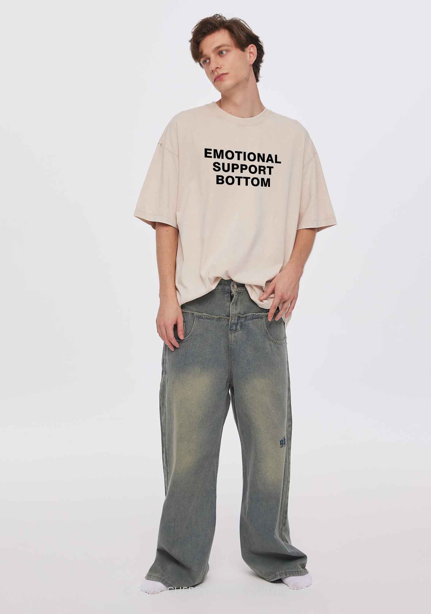 Emotional Support Bottom Pride Y2K Shirts Washed Tee Cherrykitten - Image 2