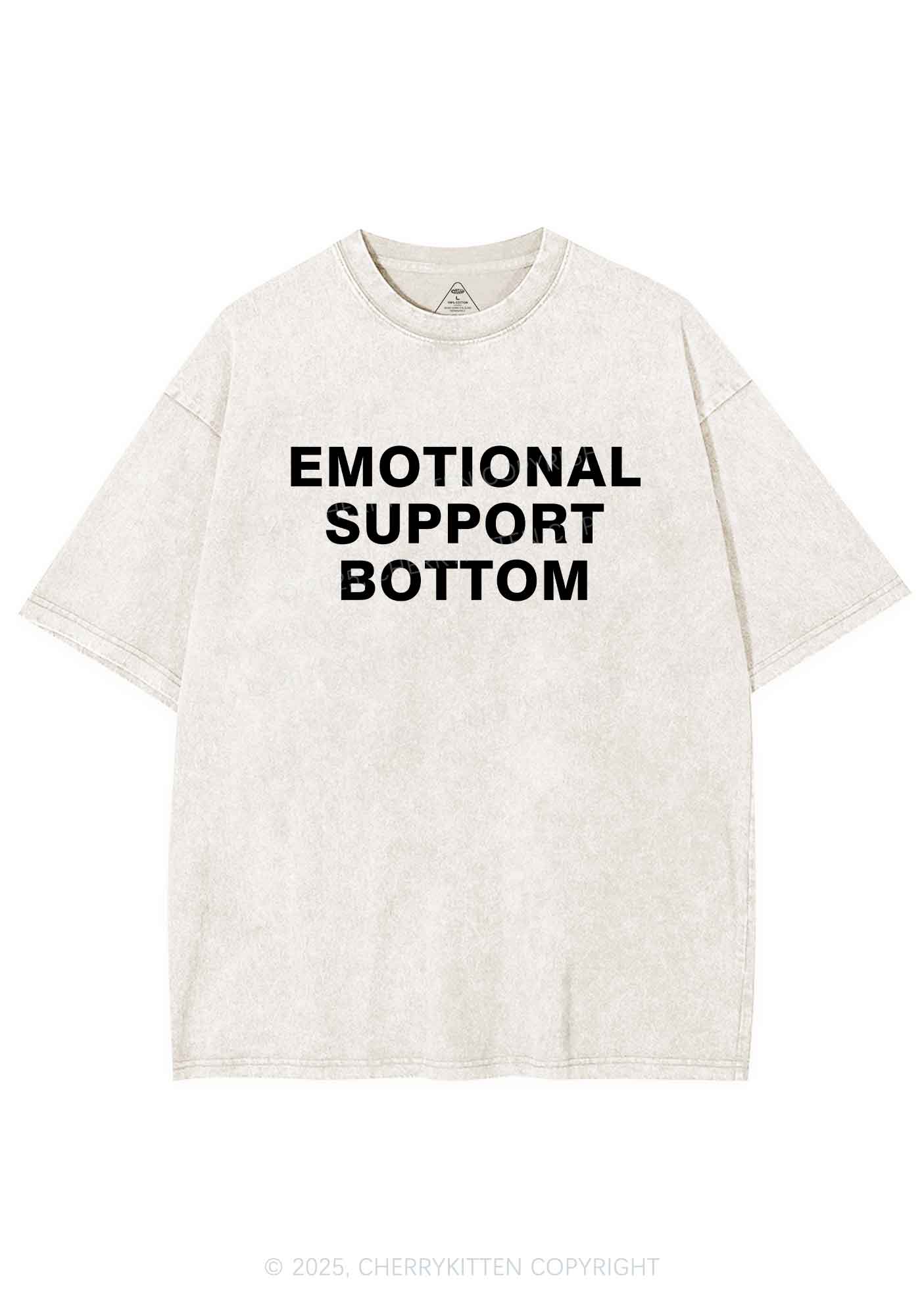 Emotional Support Bottom Pride Y2K Shirts Washed Tee Cherrykitten - Image 5