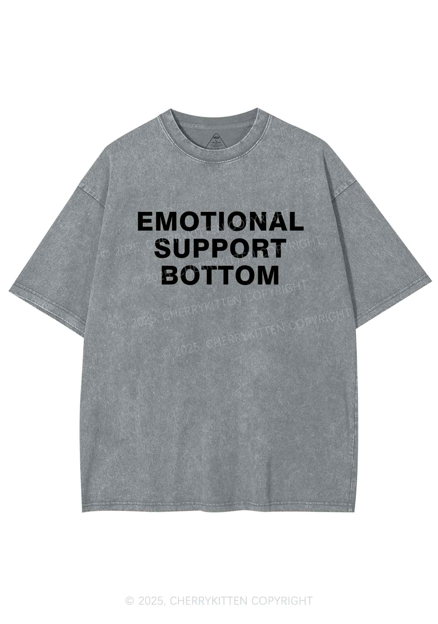 Emotional Support Bottom Pride Y2K Shirts Washed Tee Cherrykitten - Image 8