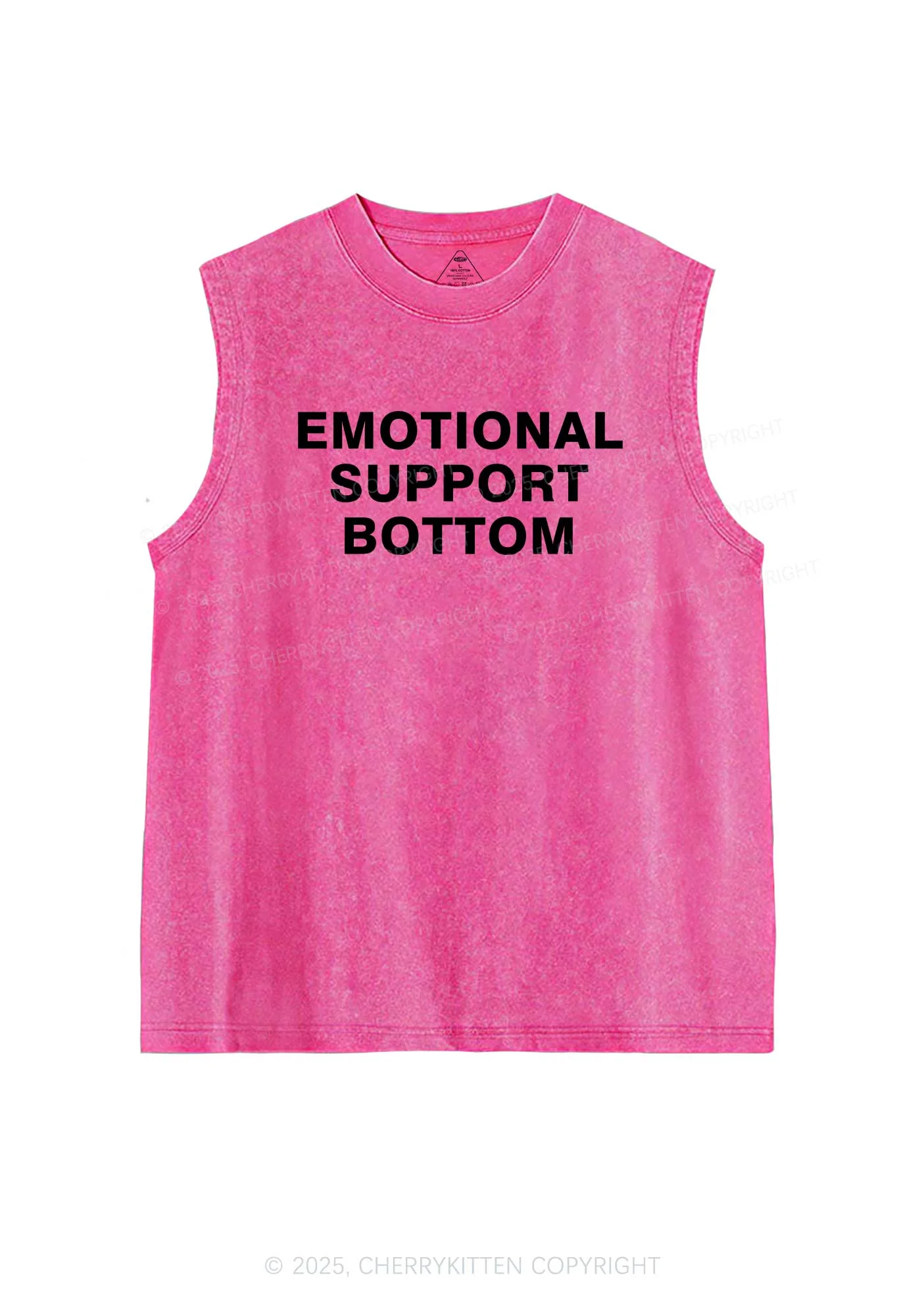 Emotional Support Bottom Pride Y2K Washed Muscle Tank Cherrykitten - Image 3