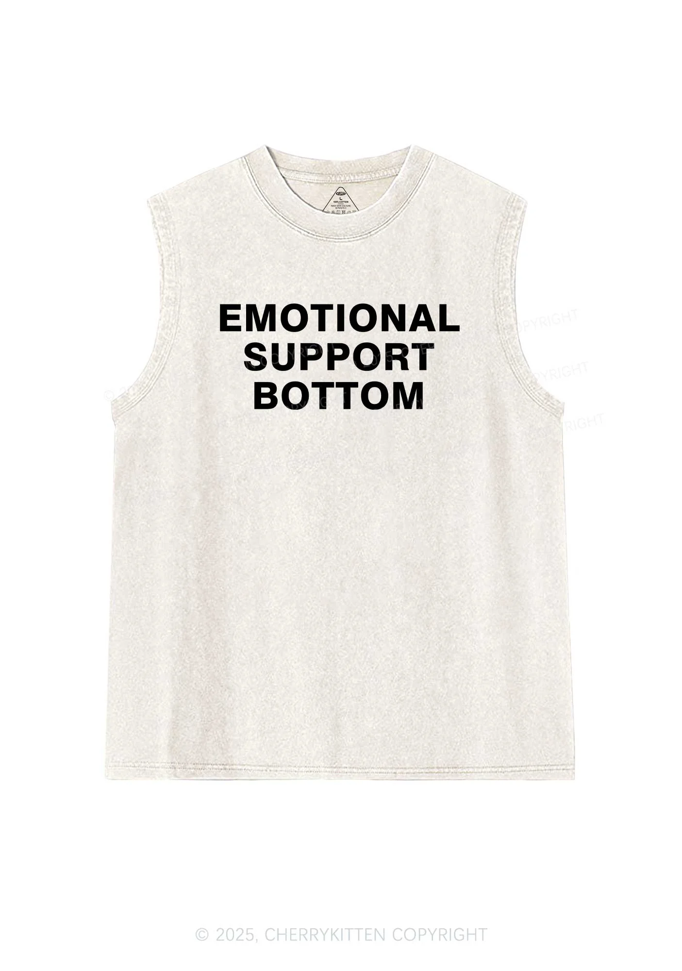 Emotional Support Bottom Pride Y2K Washed Muscle Tank Cherrykitten - Image 4