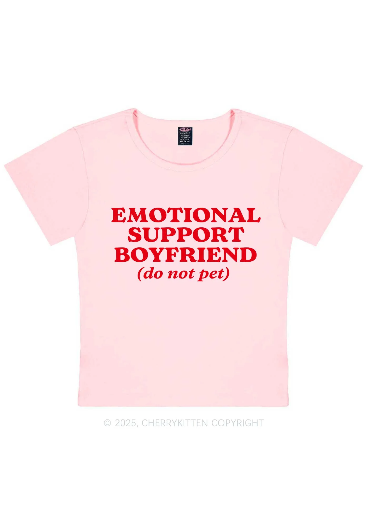 Emotional Support Boyfriend Valentine's Day Y2K Baby Tee Cherrykitten - Image 11