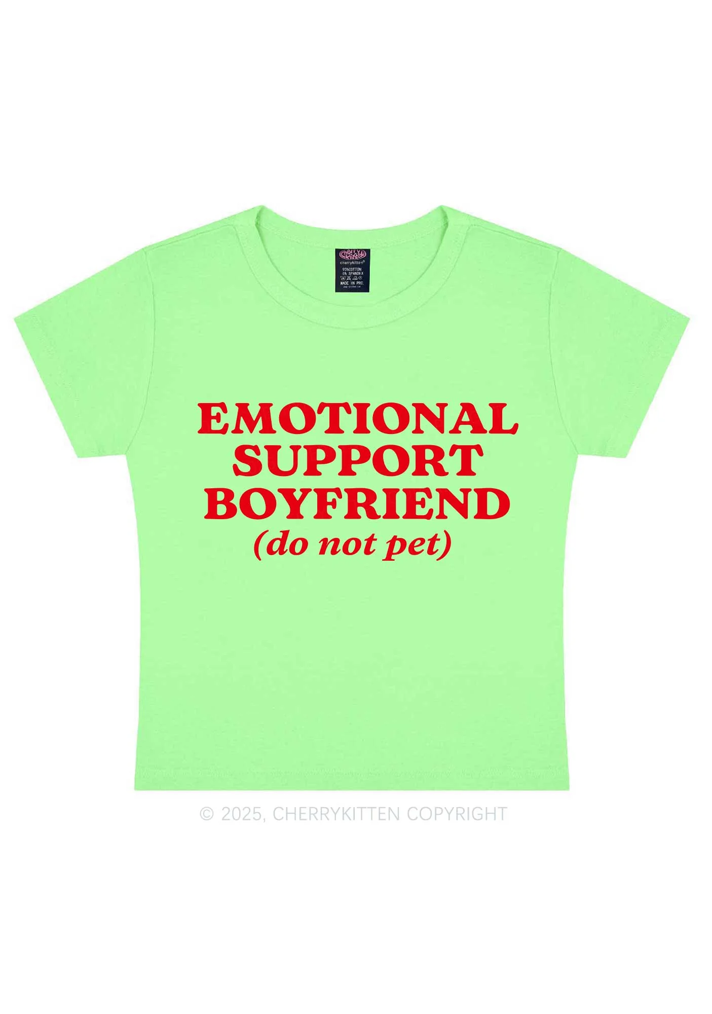 Emotional Support Boyfriend Valentine's Day Y2K Baby Tee Cherrykitten - Image 12