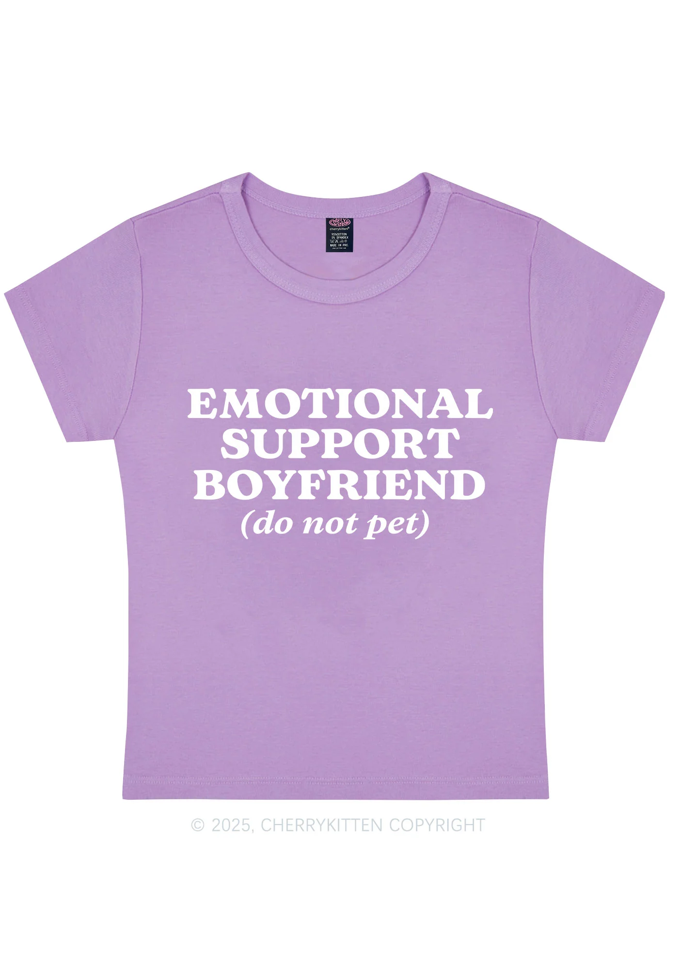 Emotional Support Boyfriend Valentine's Day Y2K Baby Tee Cherrykitten - Image 7