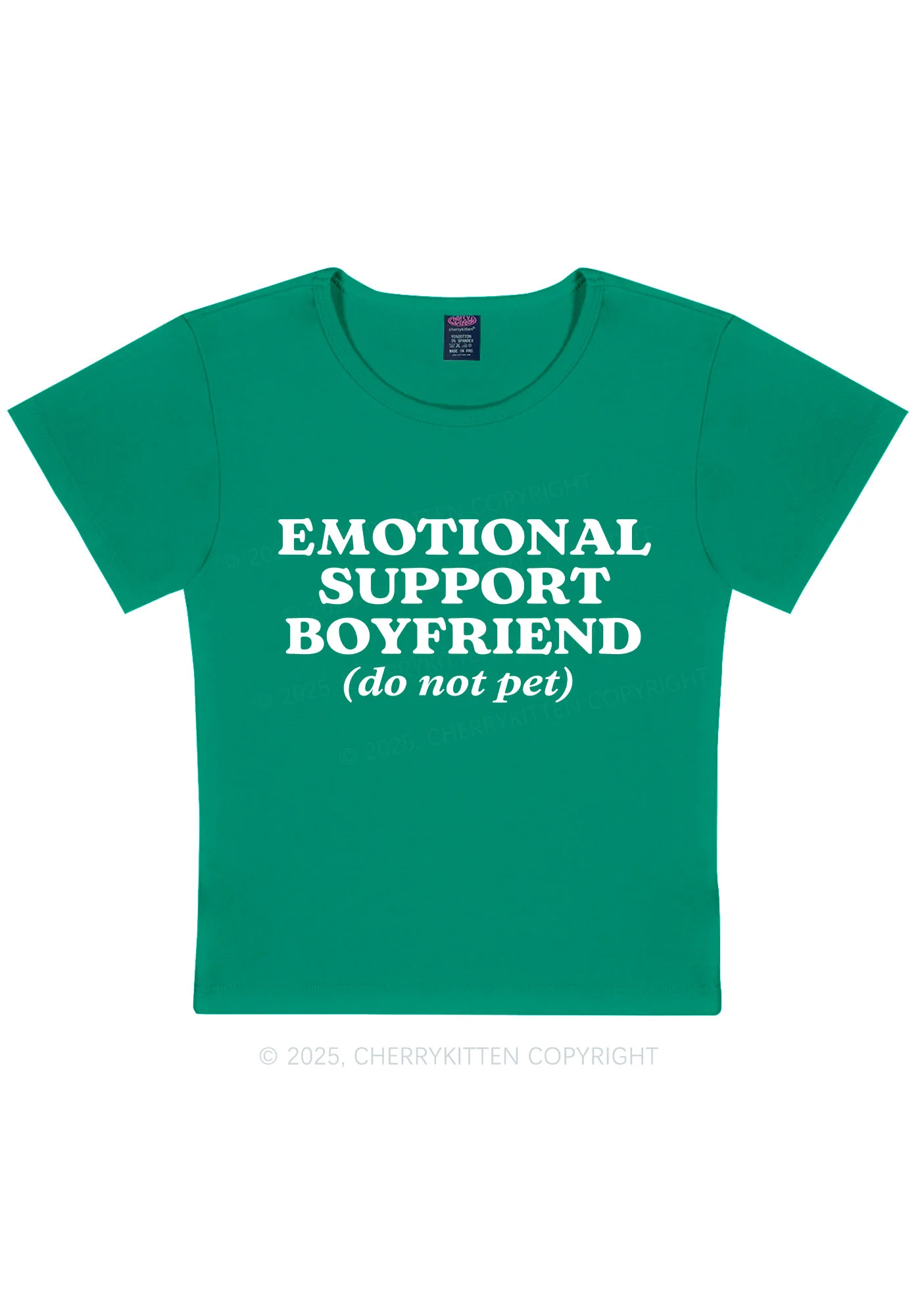 Emotional Support Boyfriend Valentine's Day Y2K Baby Tee Cherrykitten - Image 9