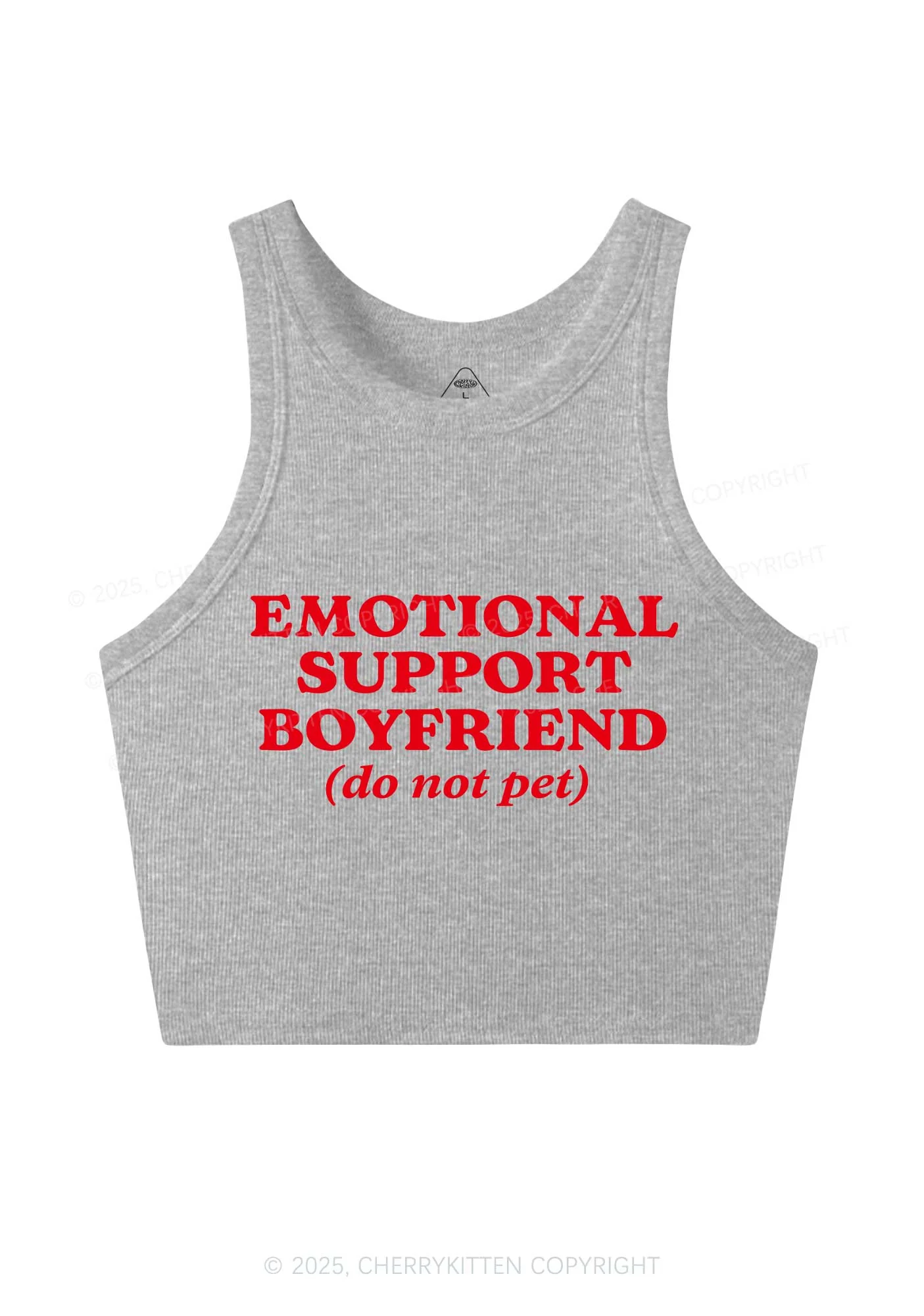 Emotional Support Boyfriend Valentine's Day Y2K Crop Tank Top Cherrykitten - Image 4