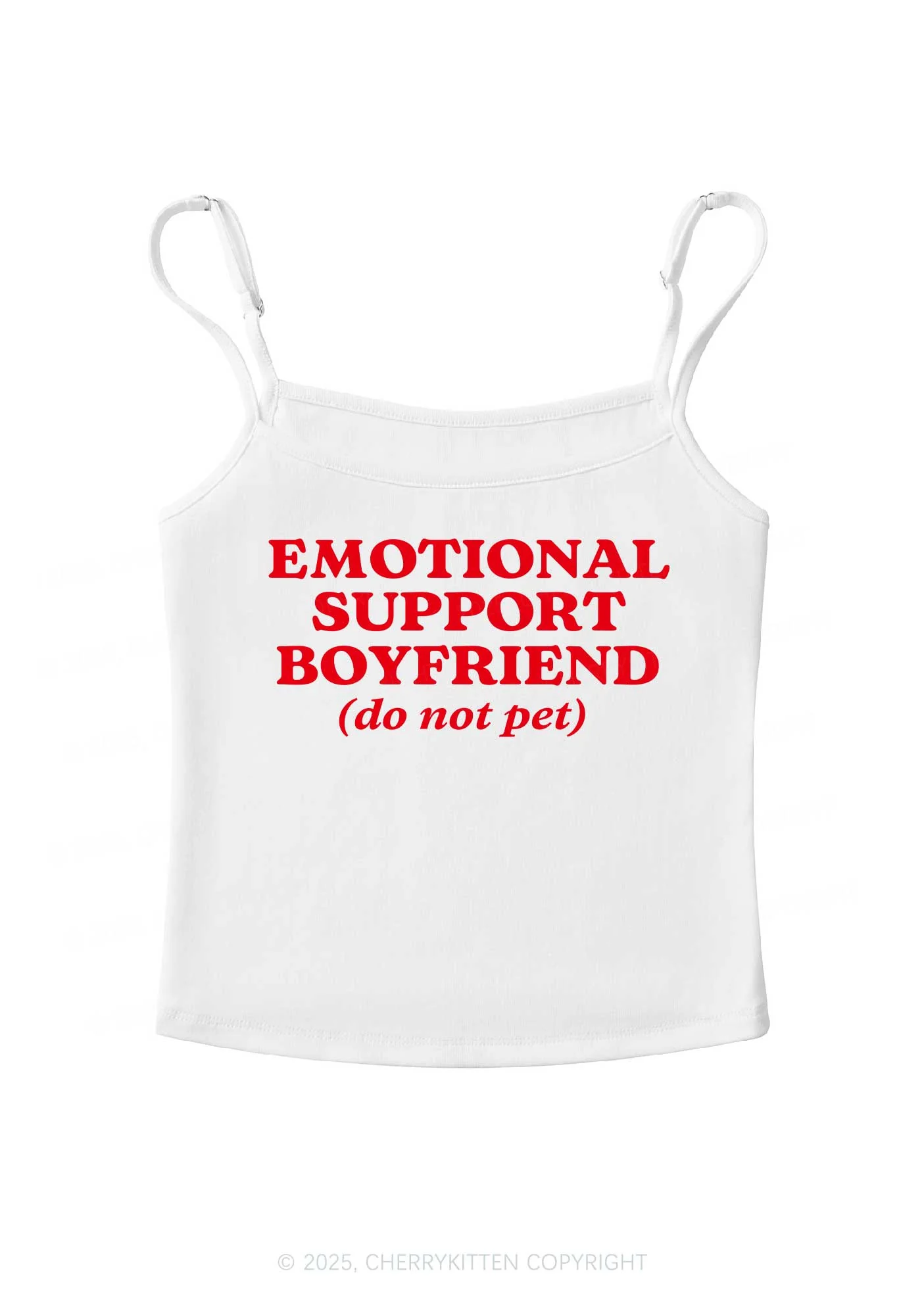 Emotional Support Boyfriend Valentine's Day Y2K Spaghetti Strap Cami Cherrykitten - Image 4