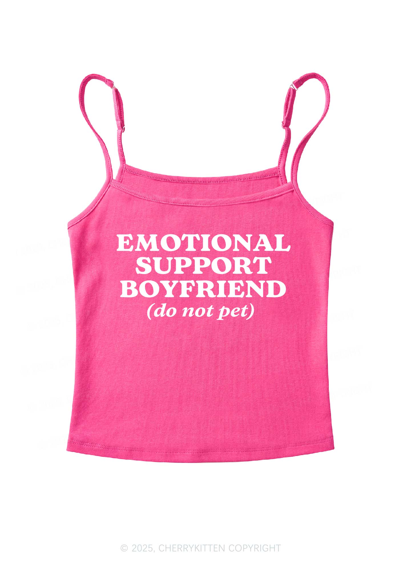 Emotional Support Boyfriend Valentine's Day Y2K Spaghetti Strap Cami Cherrykitten - Image 5