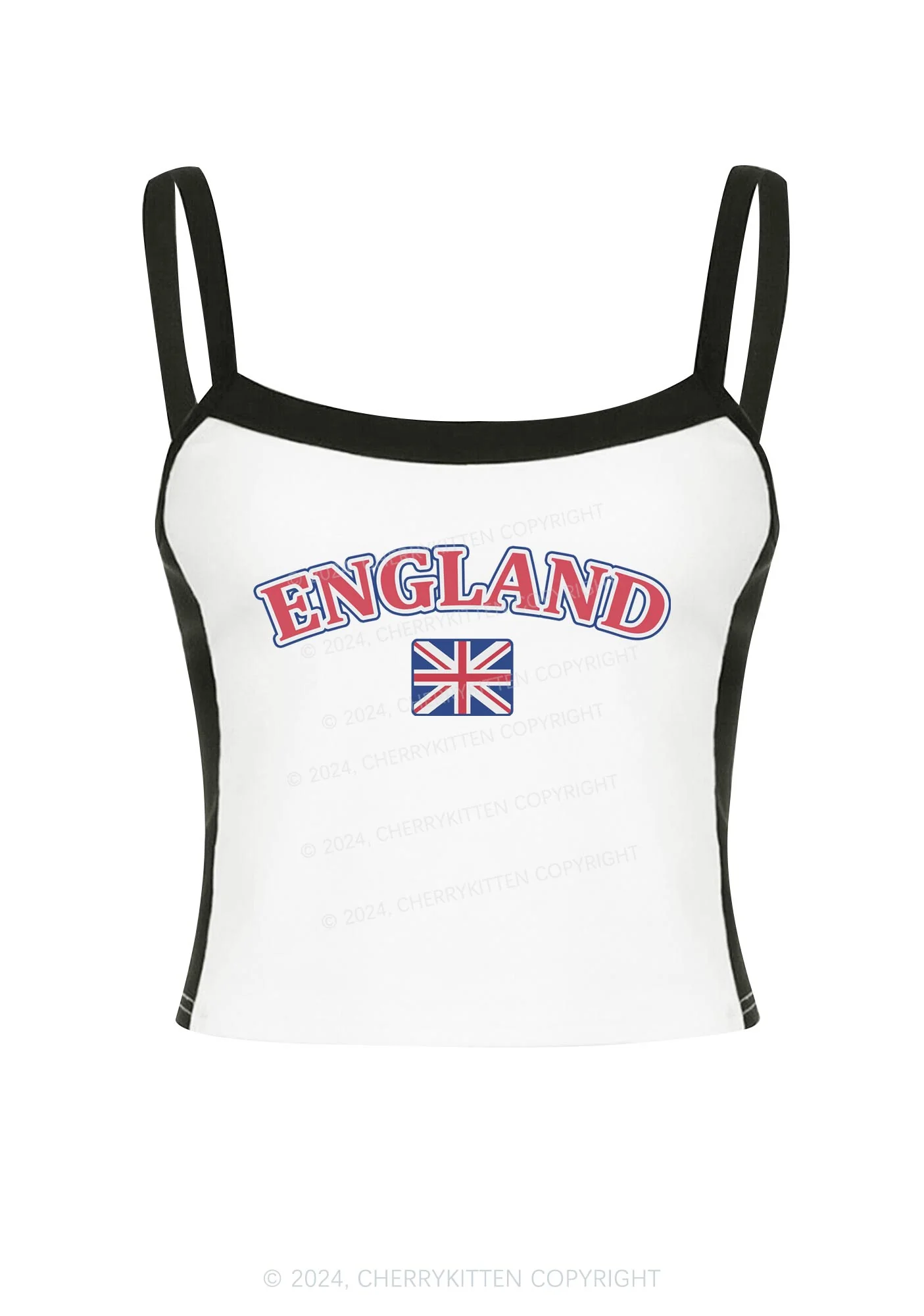 England Y2K Color Block Crop Cami Top Cherrykitten - Image 2