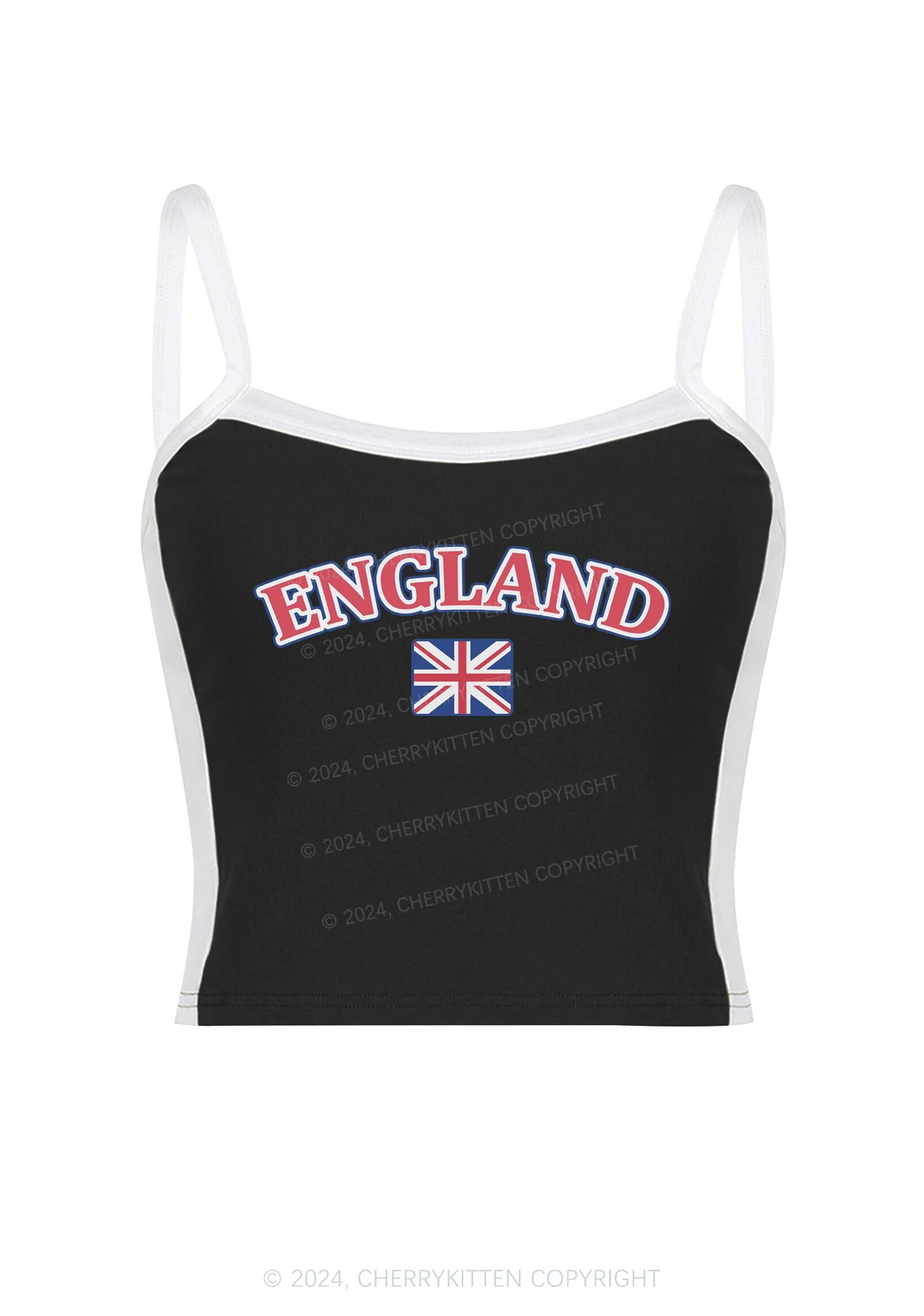 England Y2K Color Block Crop Cami Top Cherrykitten - Image 3