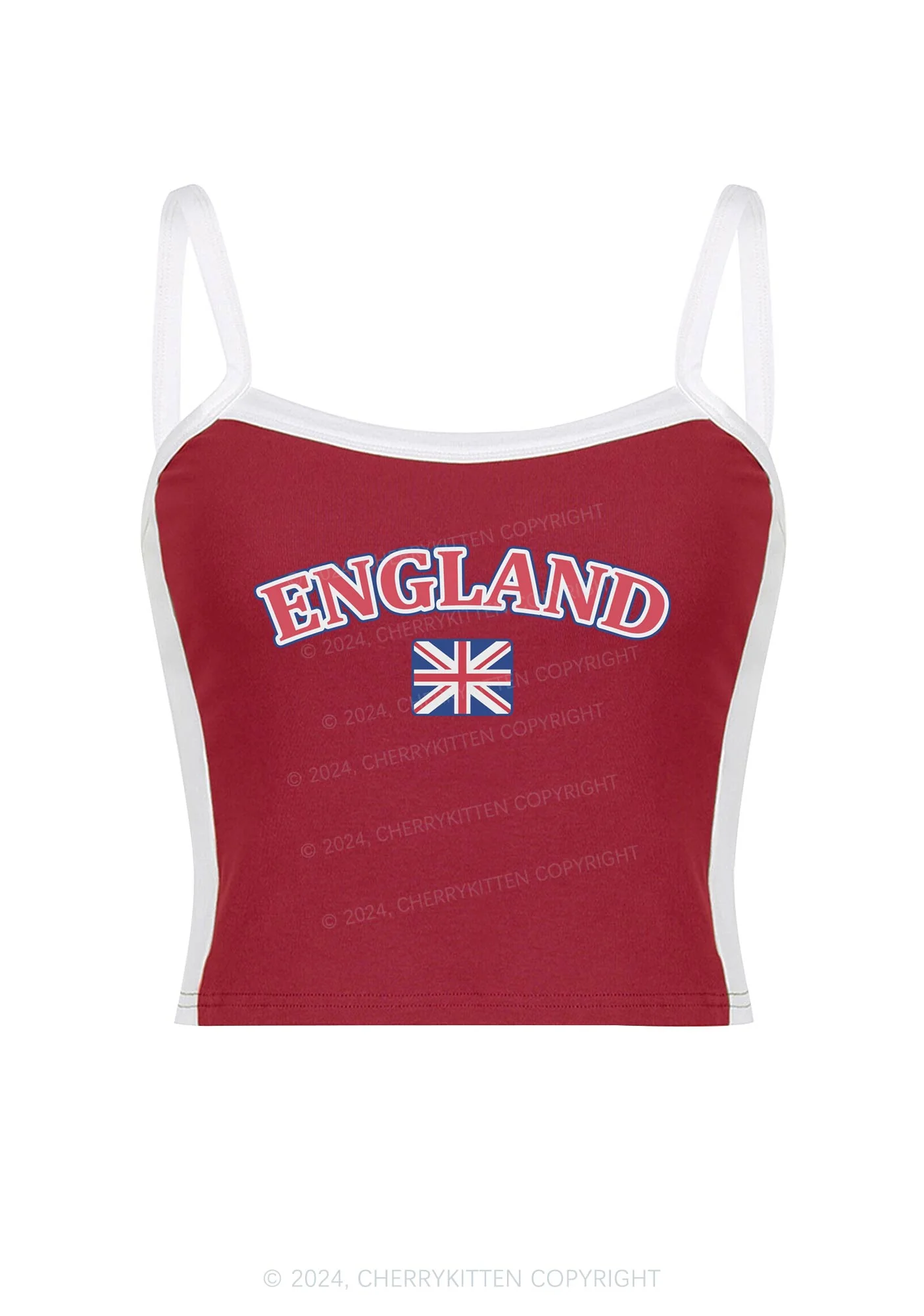 England Y2K Color Block Crop Cami Top Cherrykitten - Image 4
