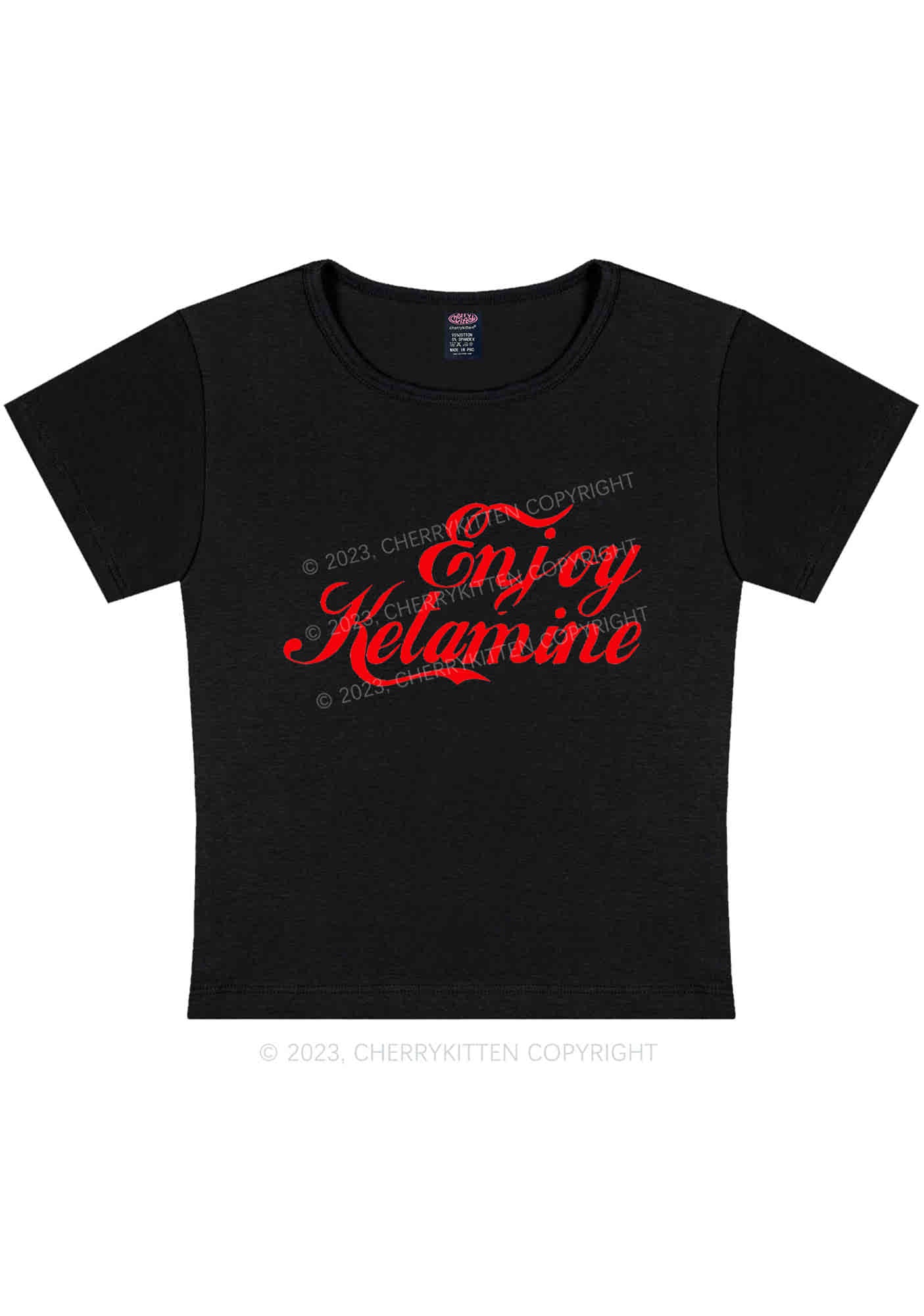 Enjoy Your K Y2K Baby Tee Cherrykitten - Image 3