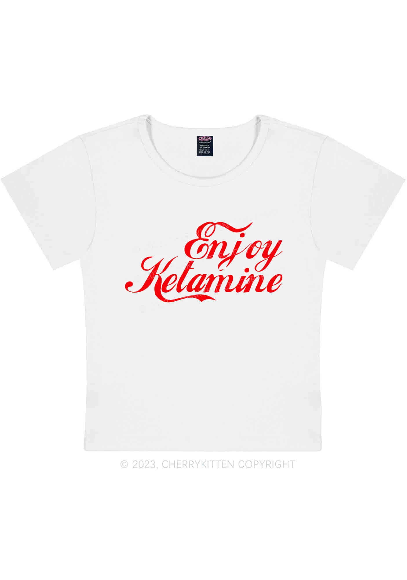 Enjoy Your K Y2K Baby Tee Cherrykitten - Image 4