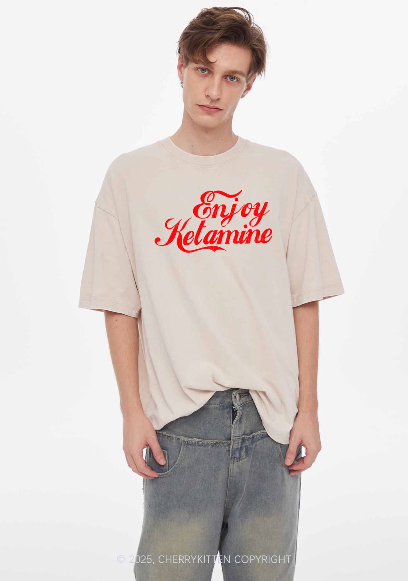 Enjoy Your K Y2K Washed Tee Cherrykitten - Image 2