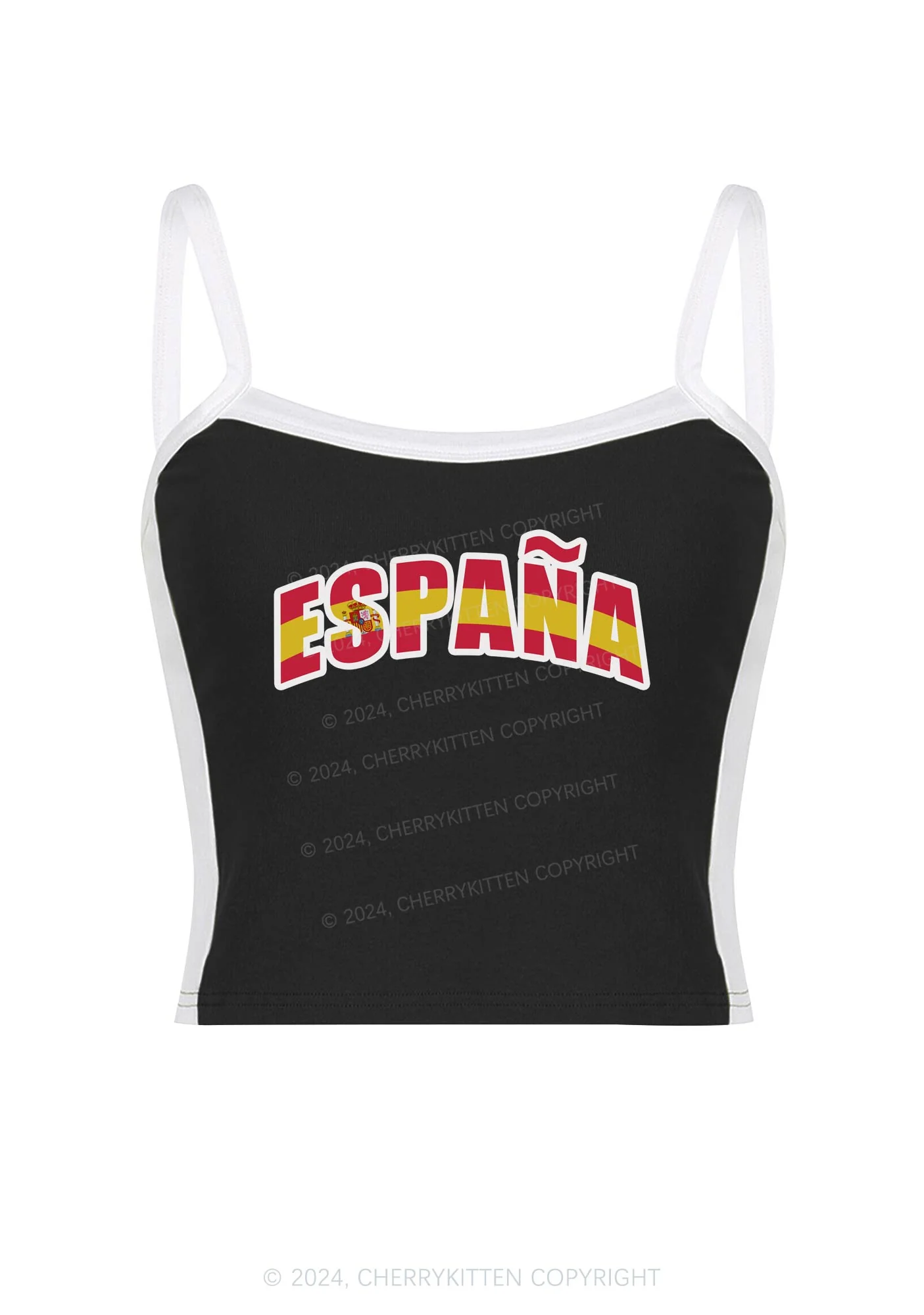 Espana Y2K Color Block Crop Cami Top Cherrykitten - Image 3