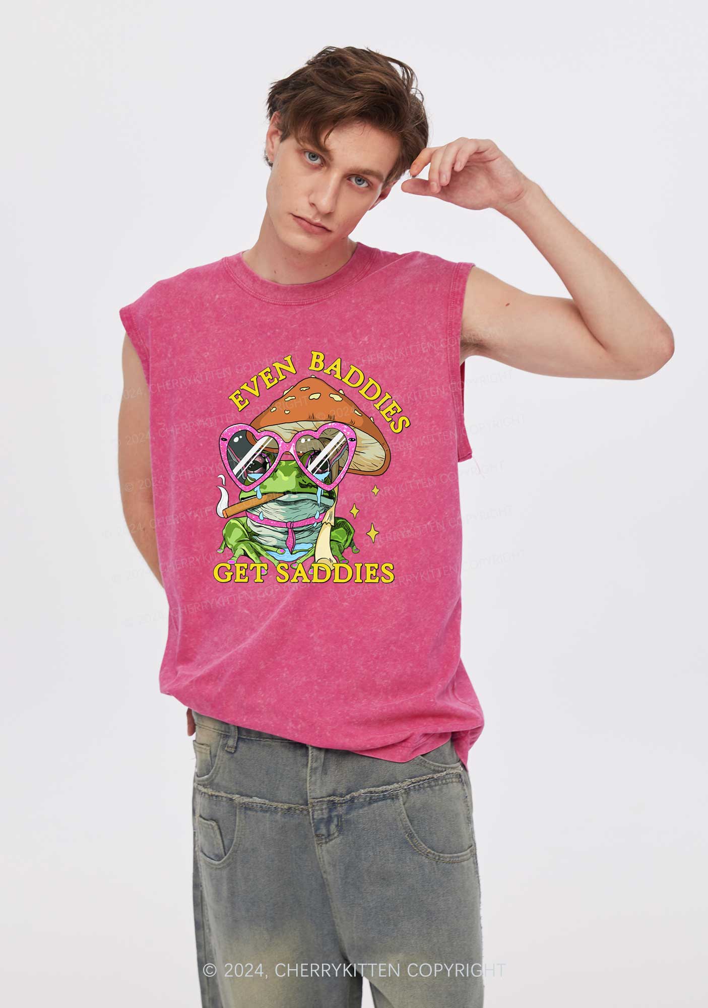 Even Baddies Frog Y2K Washed Tank Cherrykitten - Image 2