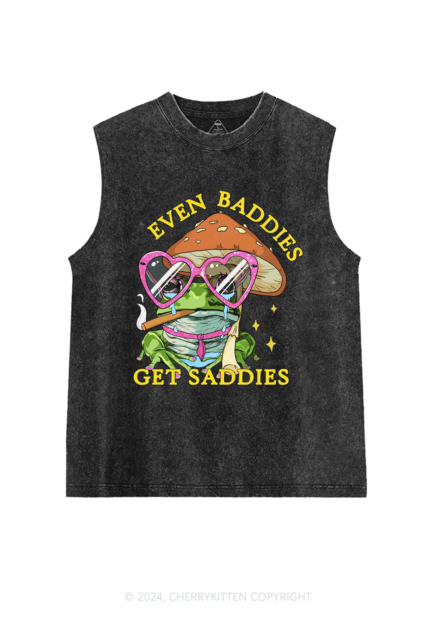 Even Baddies Frog Y2K Washed Tank Cherrykitten - Image 4