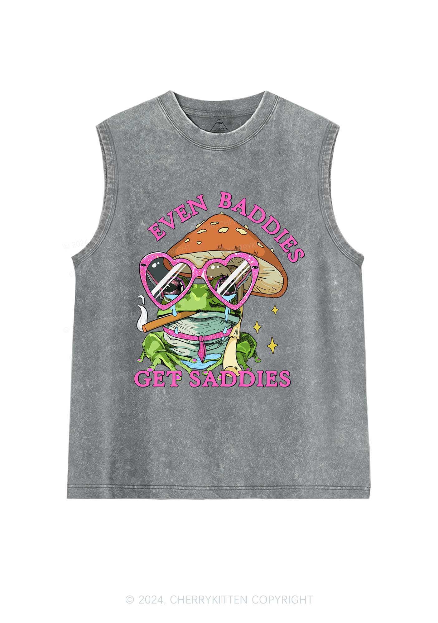 Even Baddies Frog Y2K Washed Tank Cherrykitten - Image 7