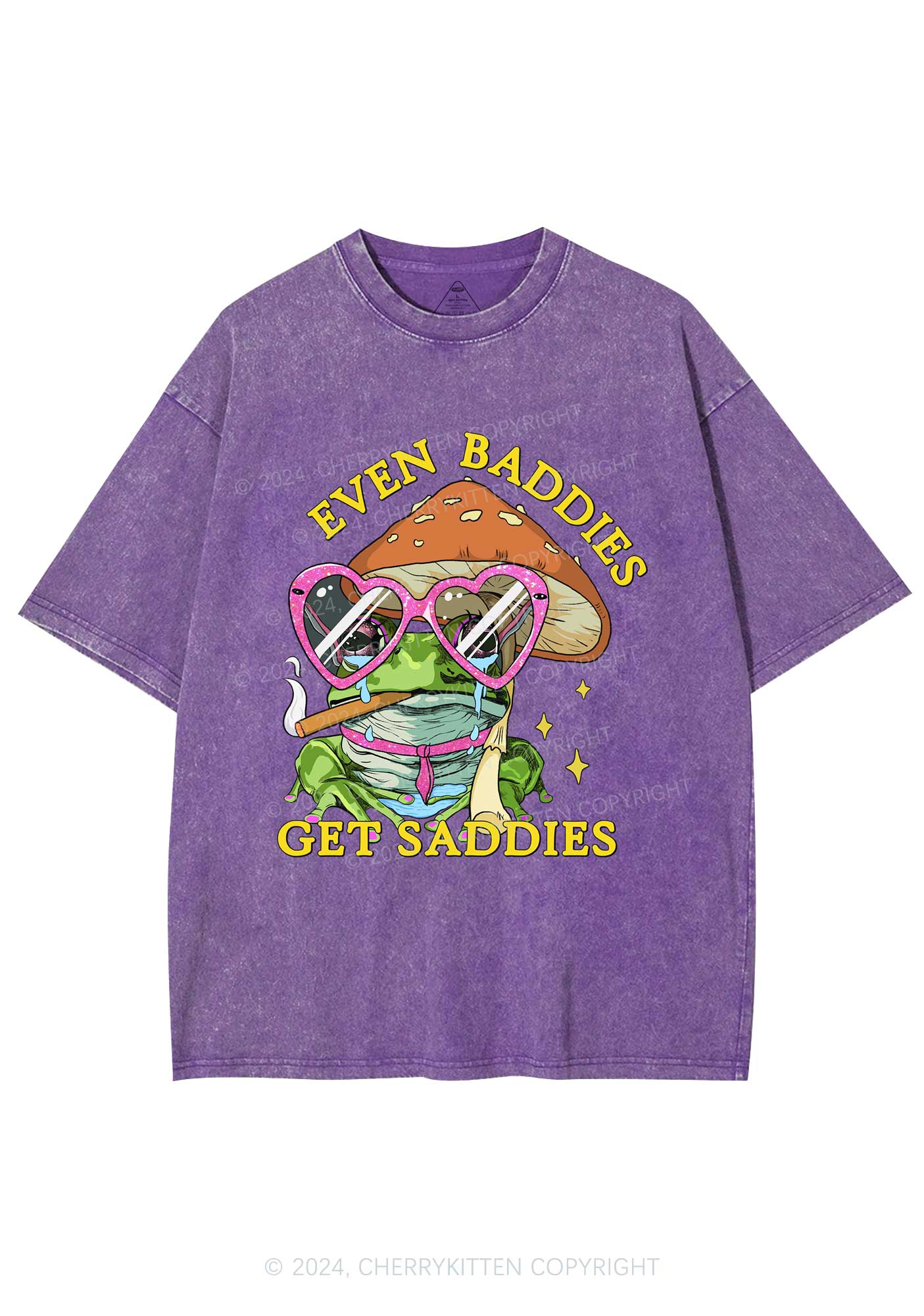 Even Baddies Frog Y2K Washed Tee Cherrykitten - Image 5