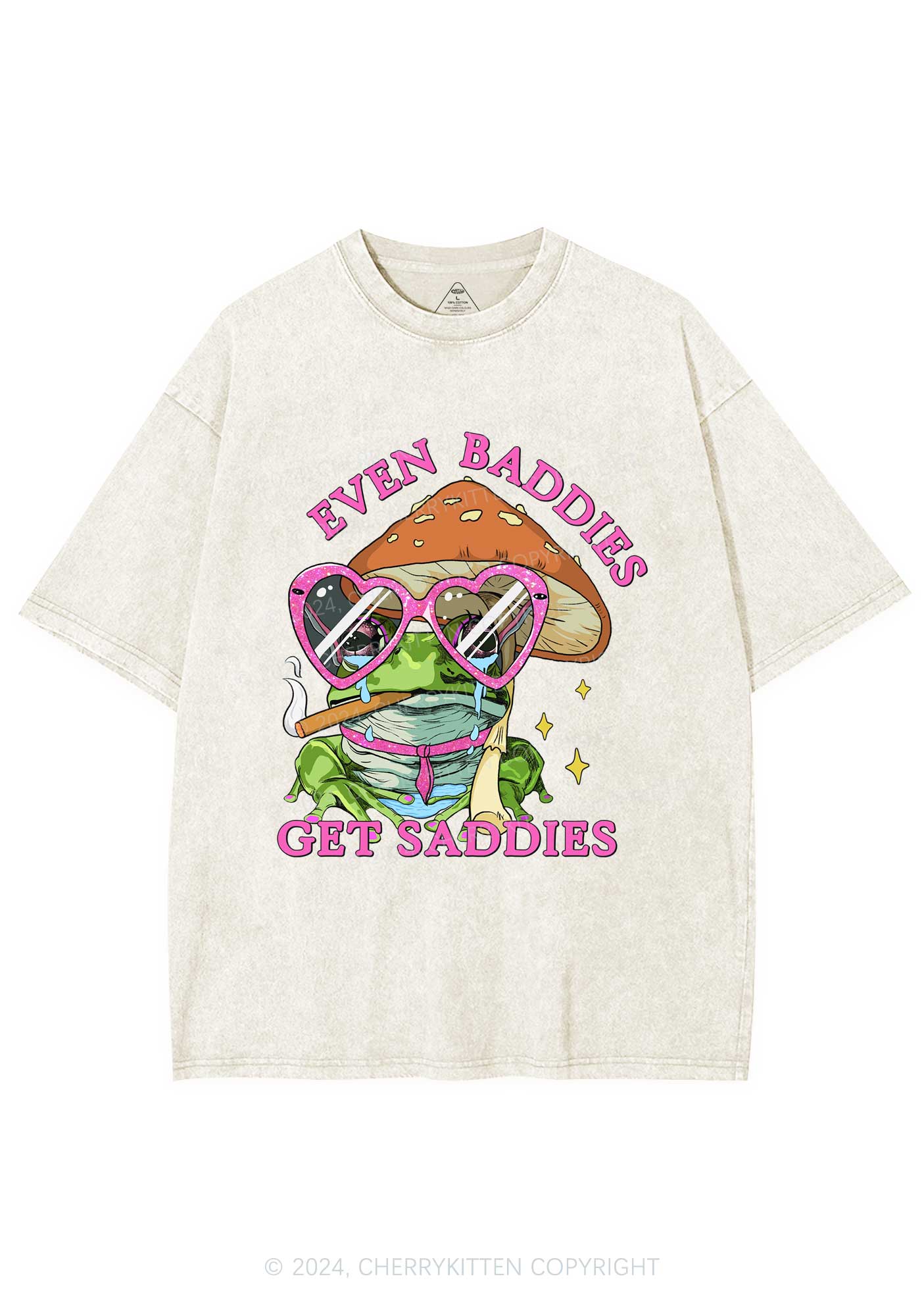 Even Baddies Frog Y2K Washed Tee Cherrykitten - Image 6
