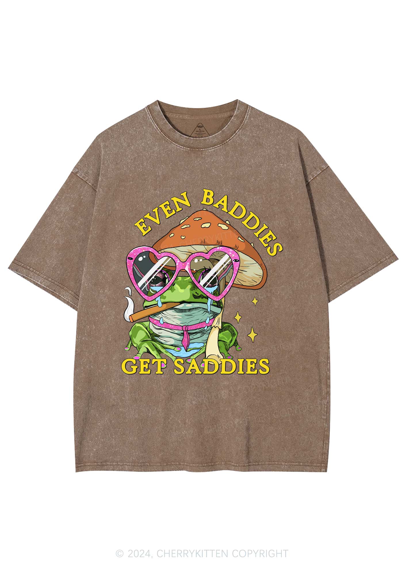 Even Baddies Frog Y2K Washed Tee Cherrykitten - Image 7