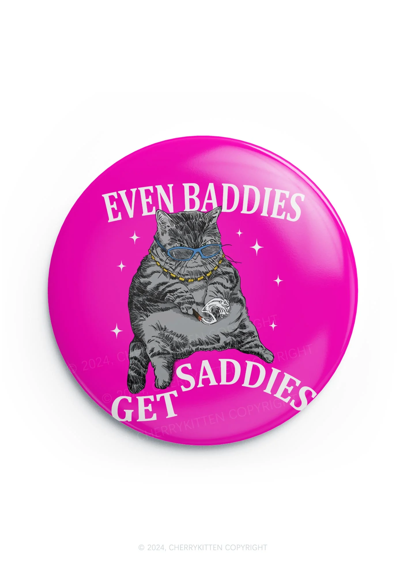 Even Baddies Get Saddies 1Pc Y2K Pin Badge Cherrykitten - Image 3