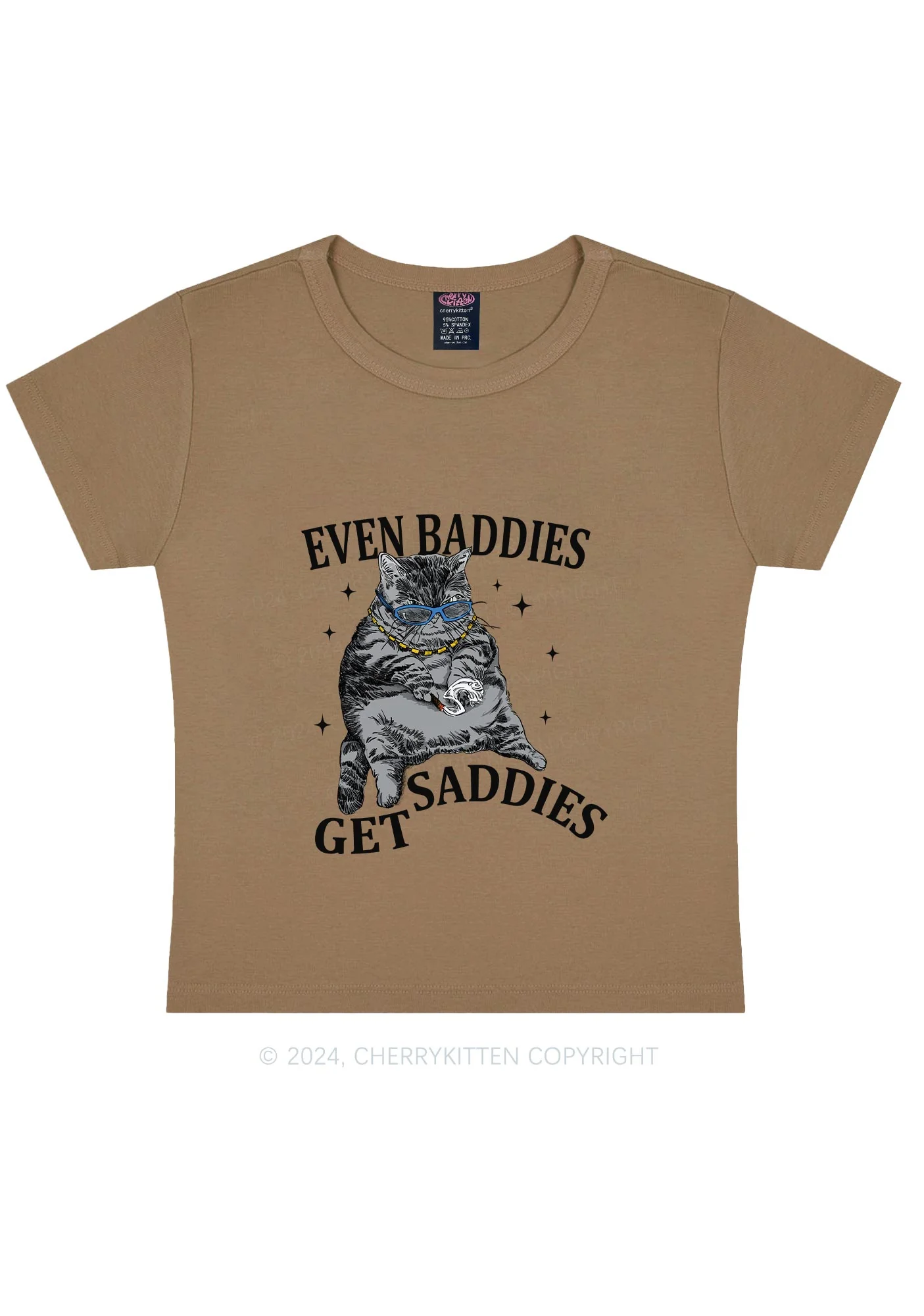 Even Baddies Get Saddies Y2K Baby Tee Cherrykitten - Image 10