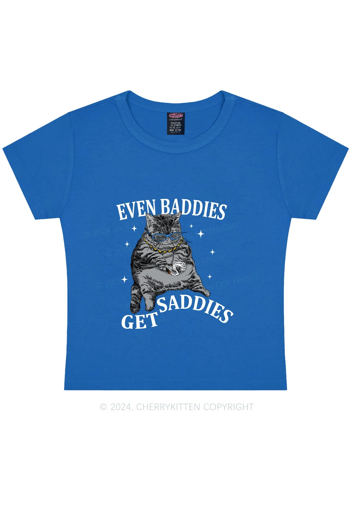 Even Baddies Get Saddies Y2K Baby Tee Cherrykitten - Image 9