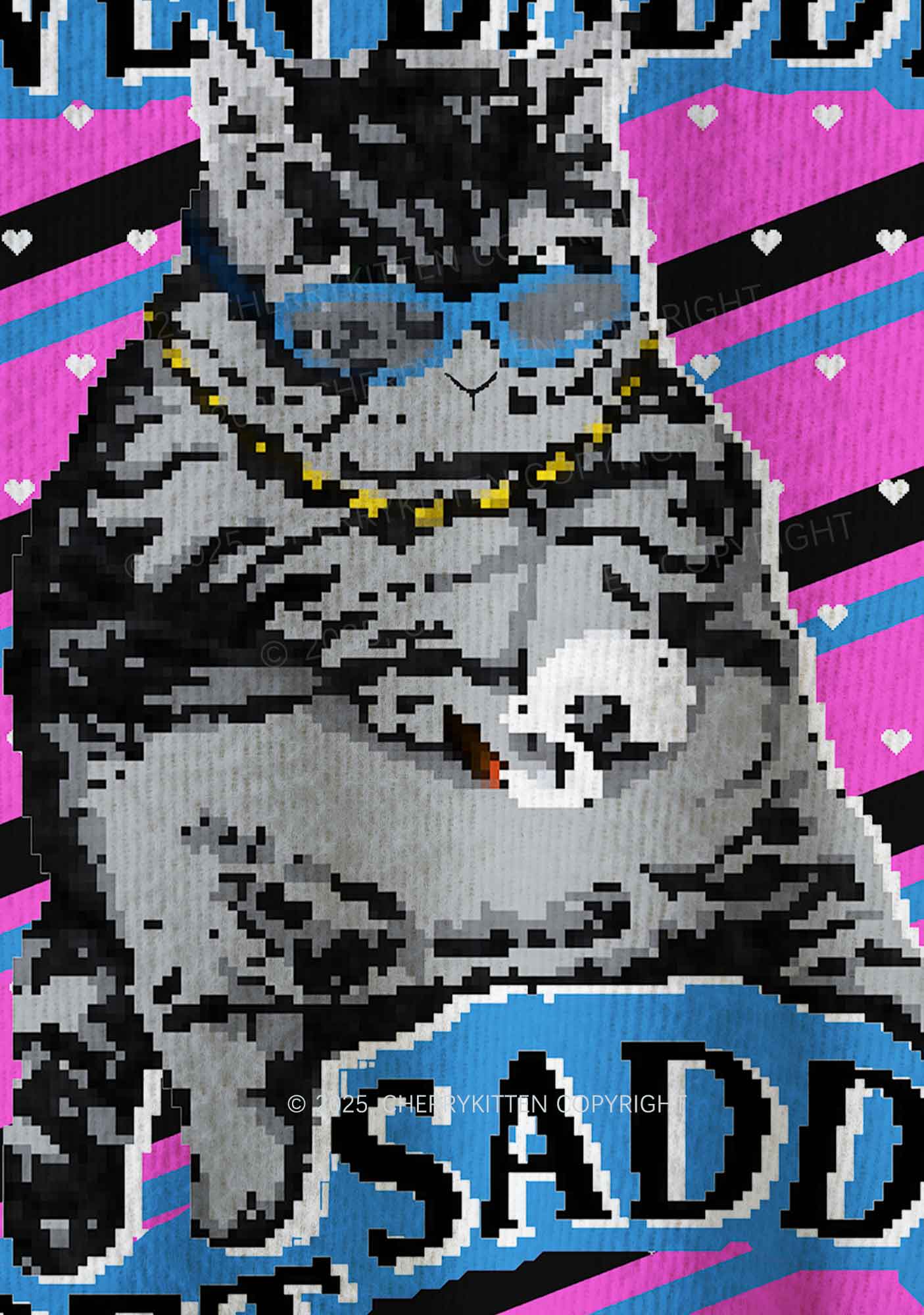 Even Baddies Get Saddies Y2K Christmas Knit Sweatshirt Cherrykitten - Image 7