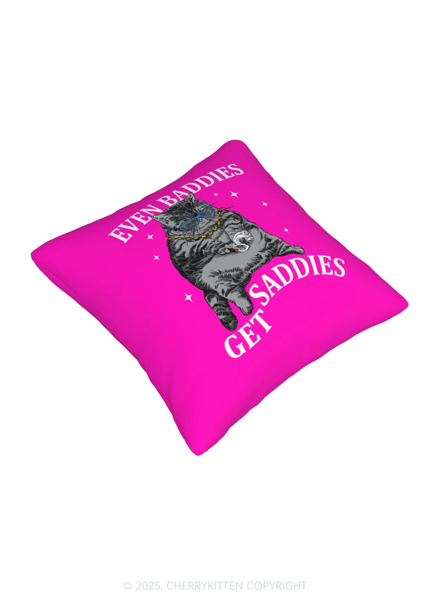 Even Baddies Get Saddies Y2K Throw Pillow Cover Cherrykitten - Image 6