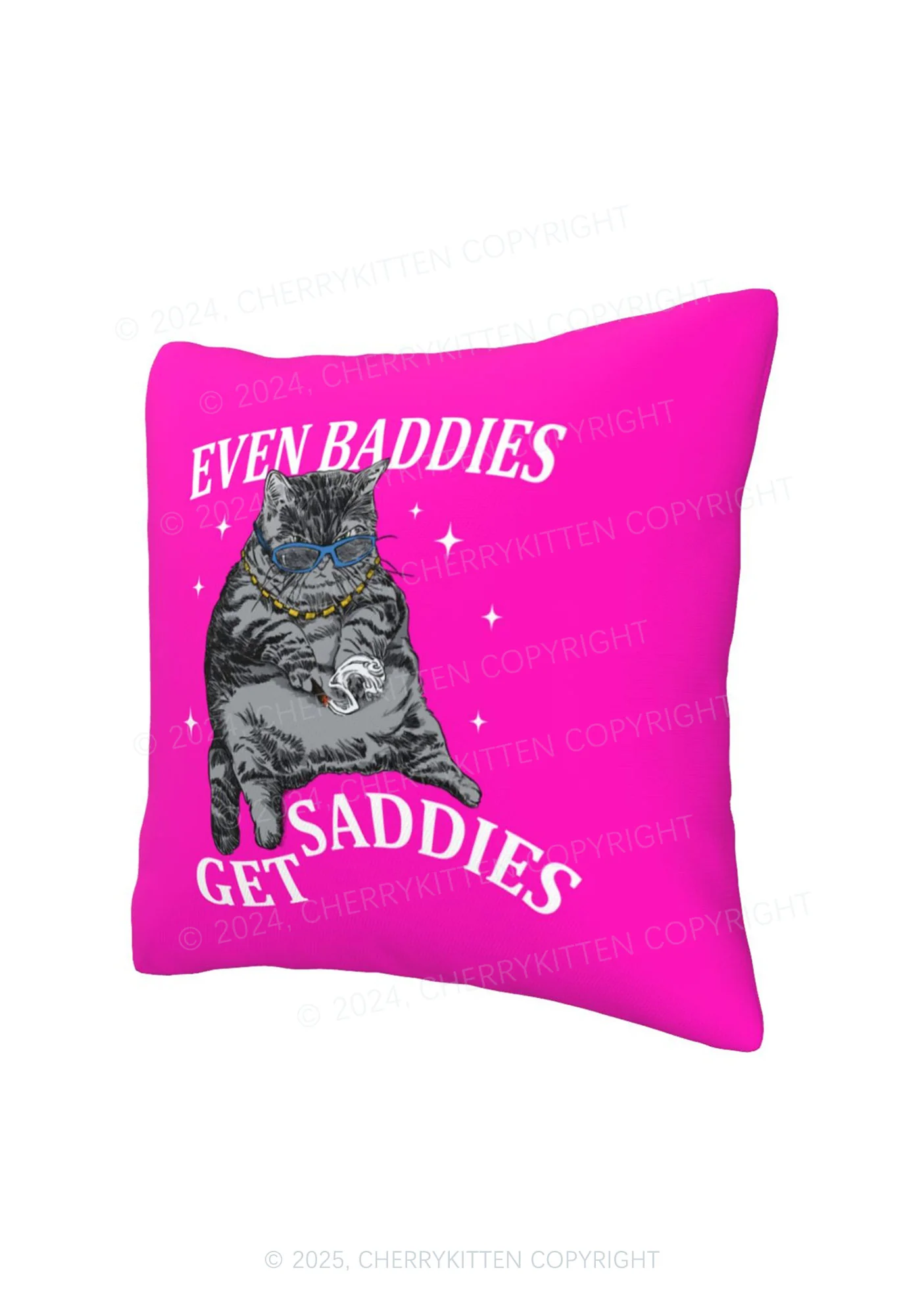 Even Baddies Get Saddies Y2K Throw Pillow Cover Cherrykitten - Image 7
