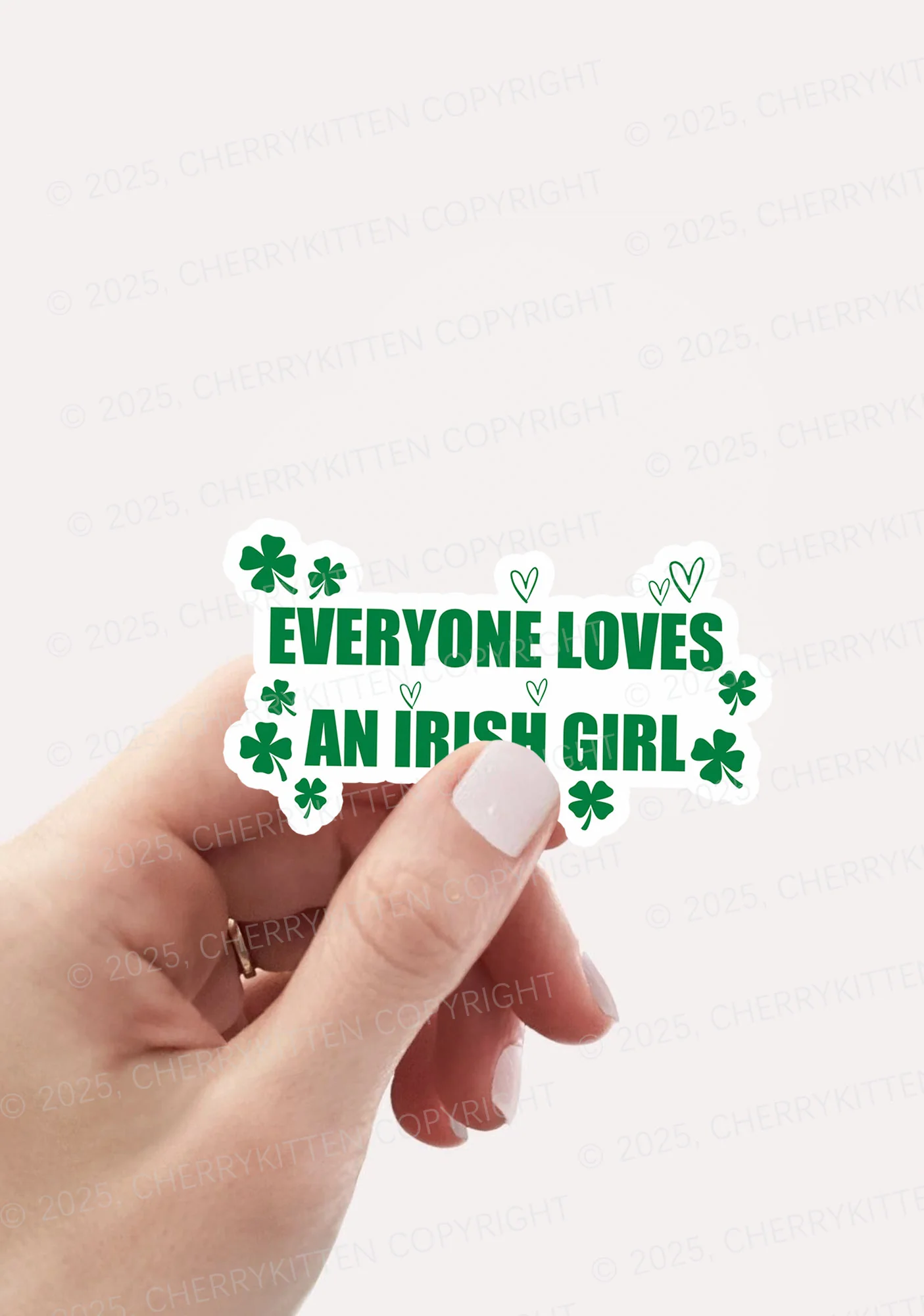 Everyone Loves Irish Girl St Patricks 1Pc Y2K Sticker Cherrykitten - Image 2