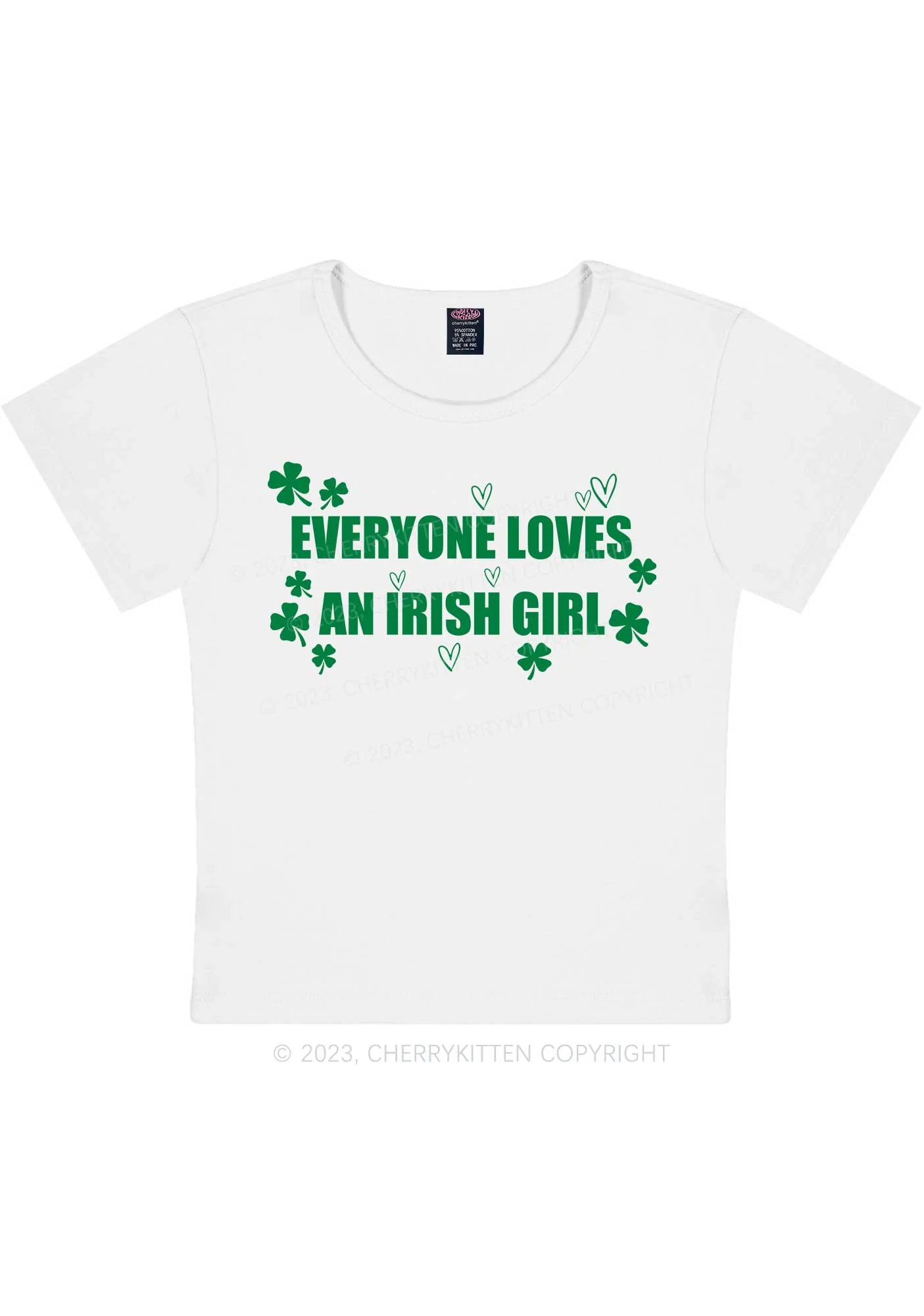Everyone Loves Irish Girl St Patricks Y2K Baby Tee Cherrykitten - Image 4