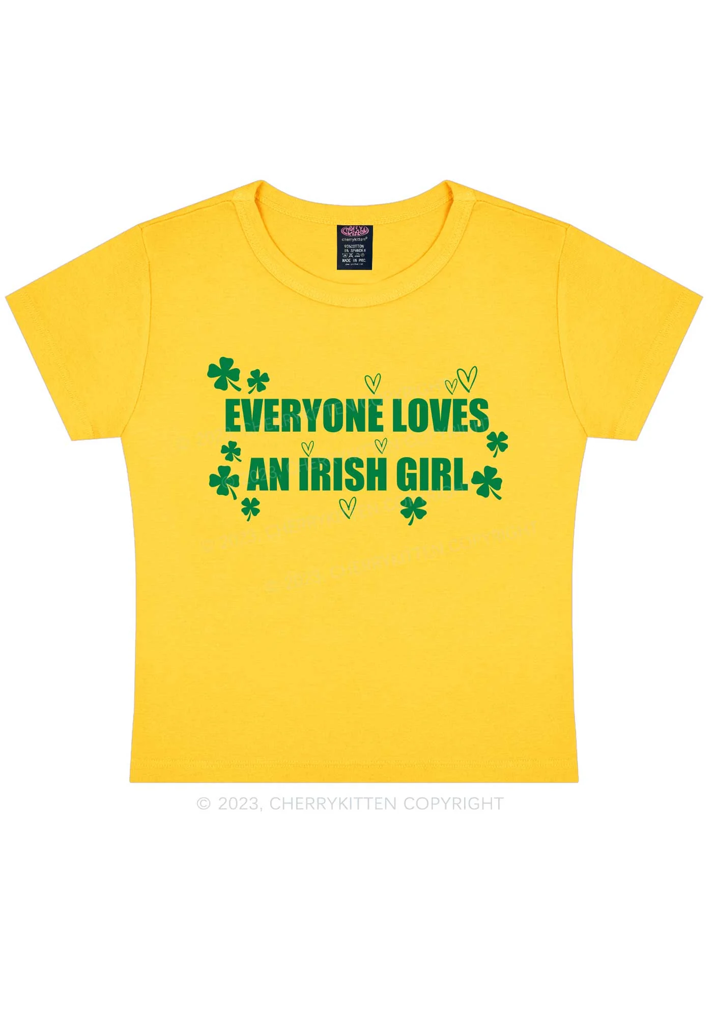Everyone Loves Irish Girl St Patricks Y2K Baby Tee Cherrykitten - Image 5