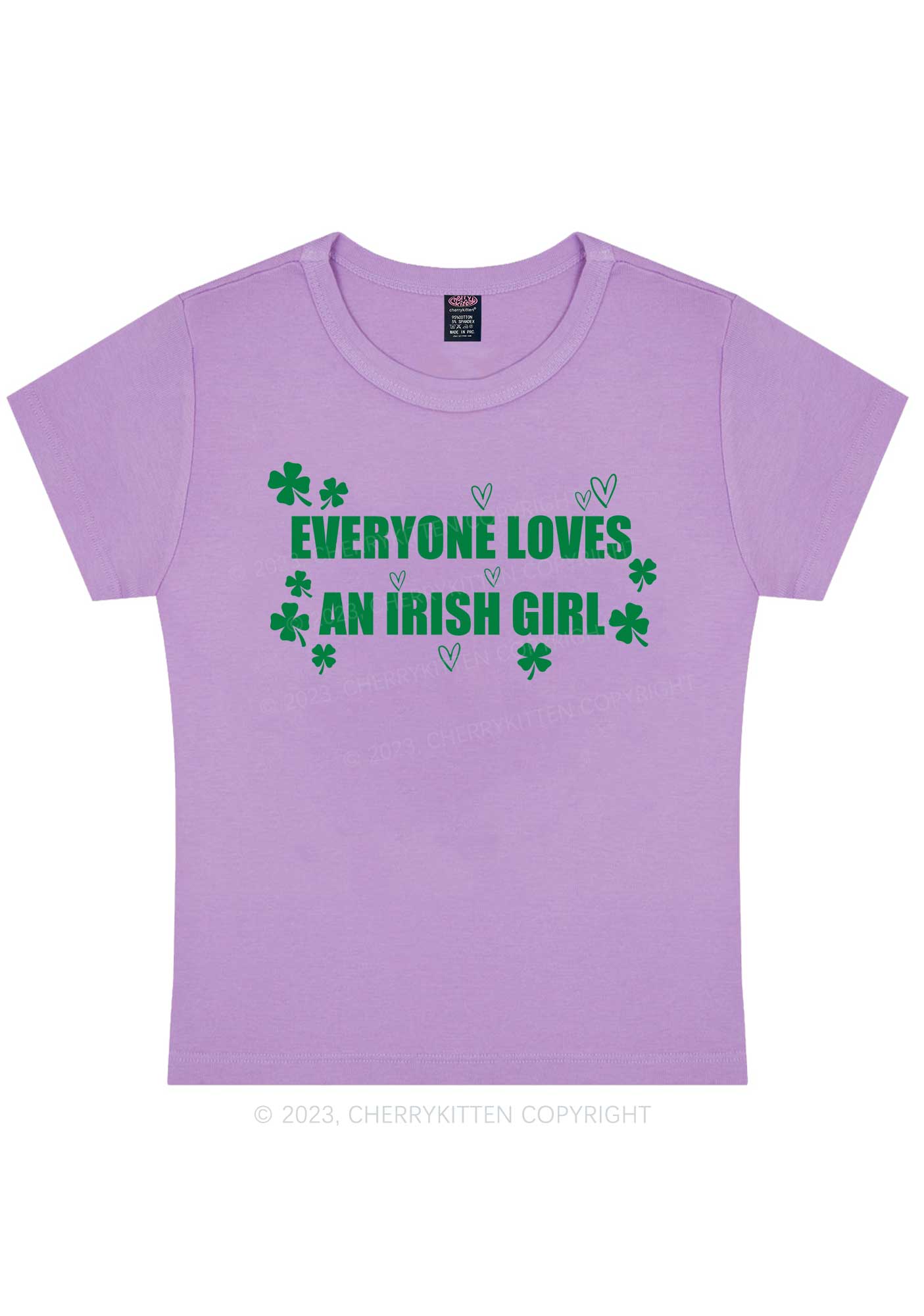 Everyone Loves Irish Girl St Patricks Y2K Baby Tee Cherrykitten - Image 6