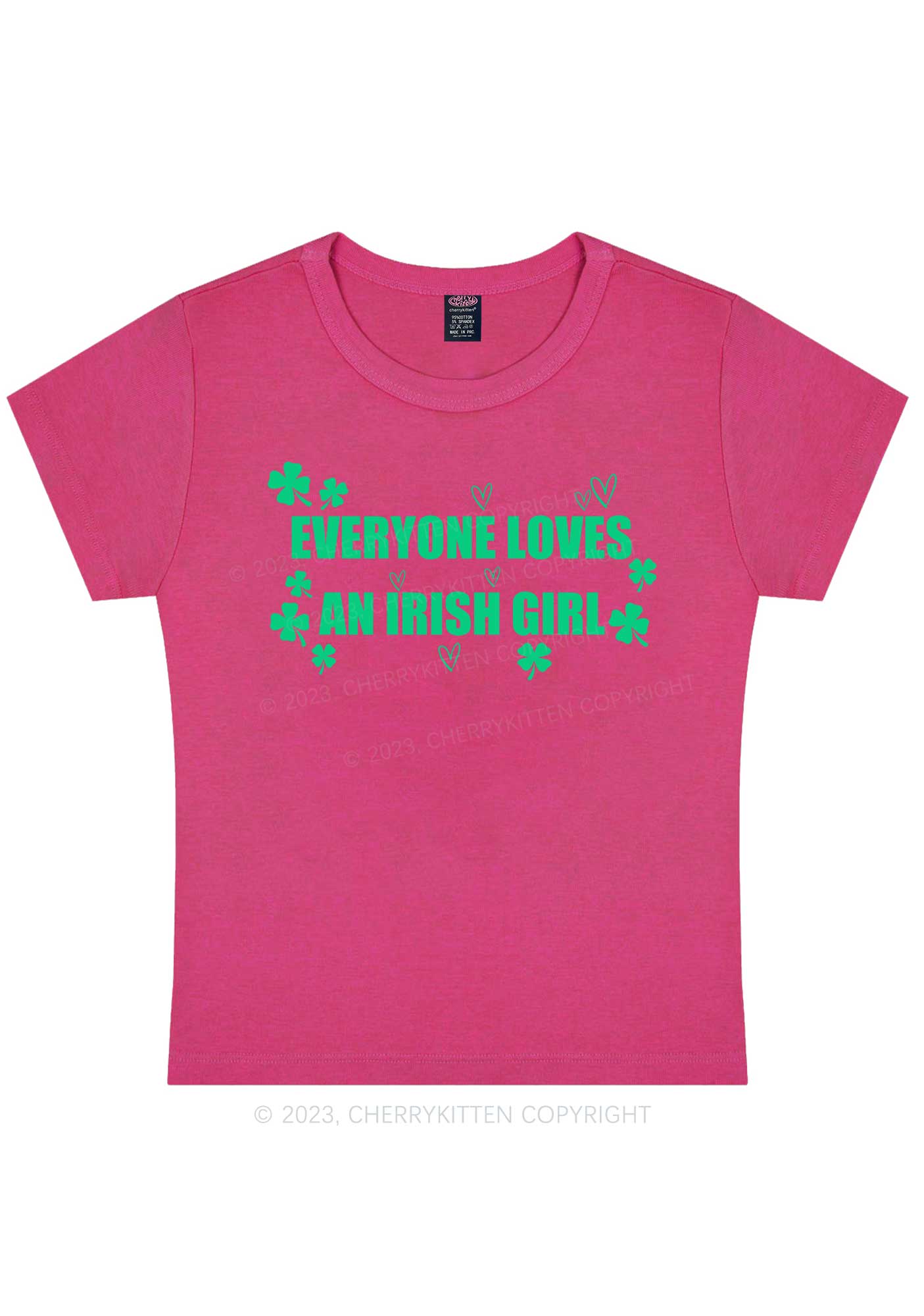 Everyone Loves Irish Girl St Patricks Y2K Baby Tee Cherrykitten - Image 7